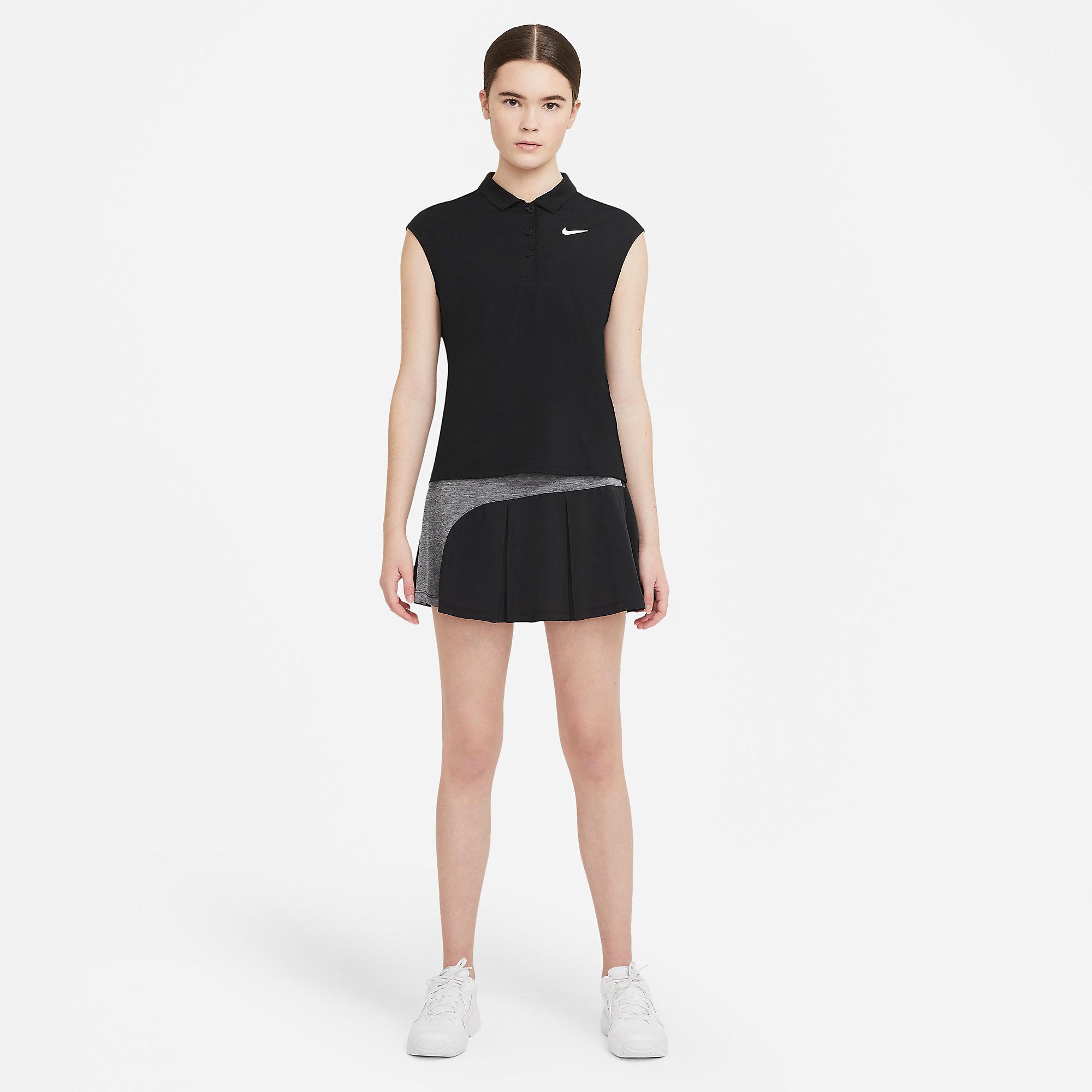 Nike Womens Victory Polo - Black - Tennisnuts.com