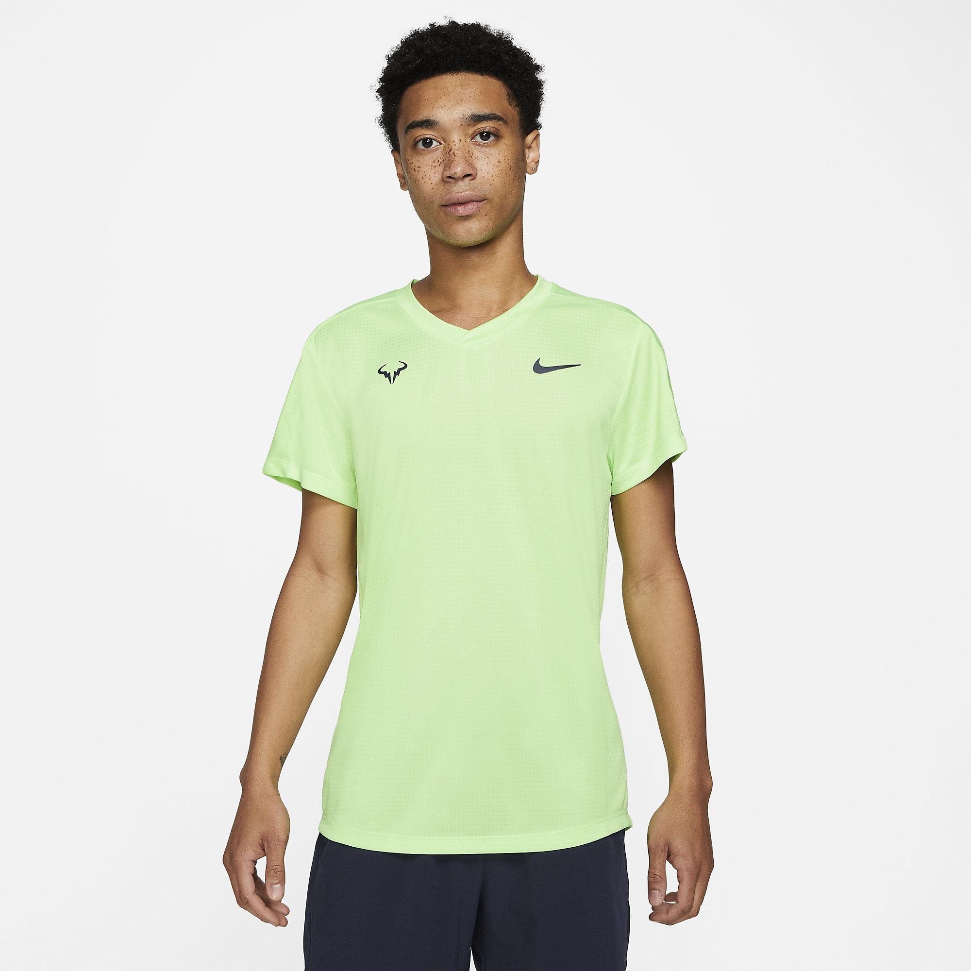 Nike Mens Rafa Challenger Tee - Lime Glow - Tennisnuts.com
