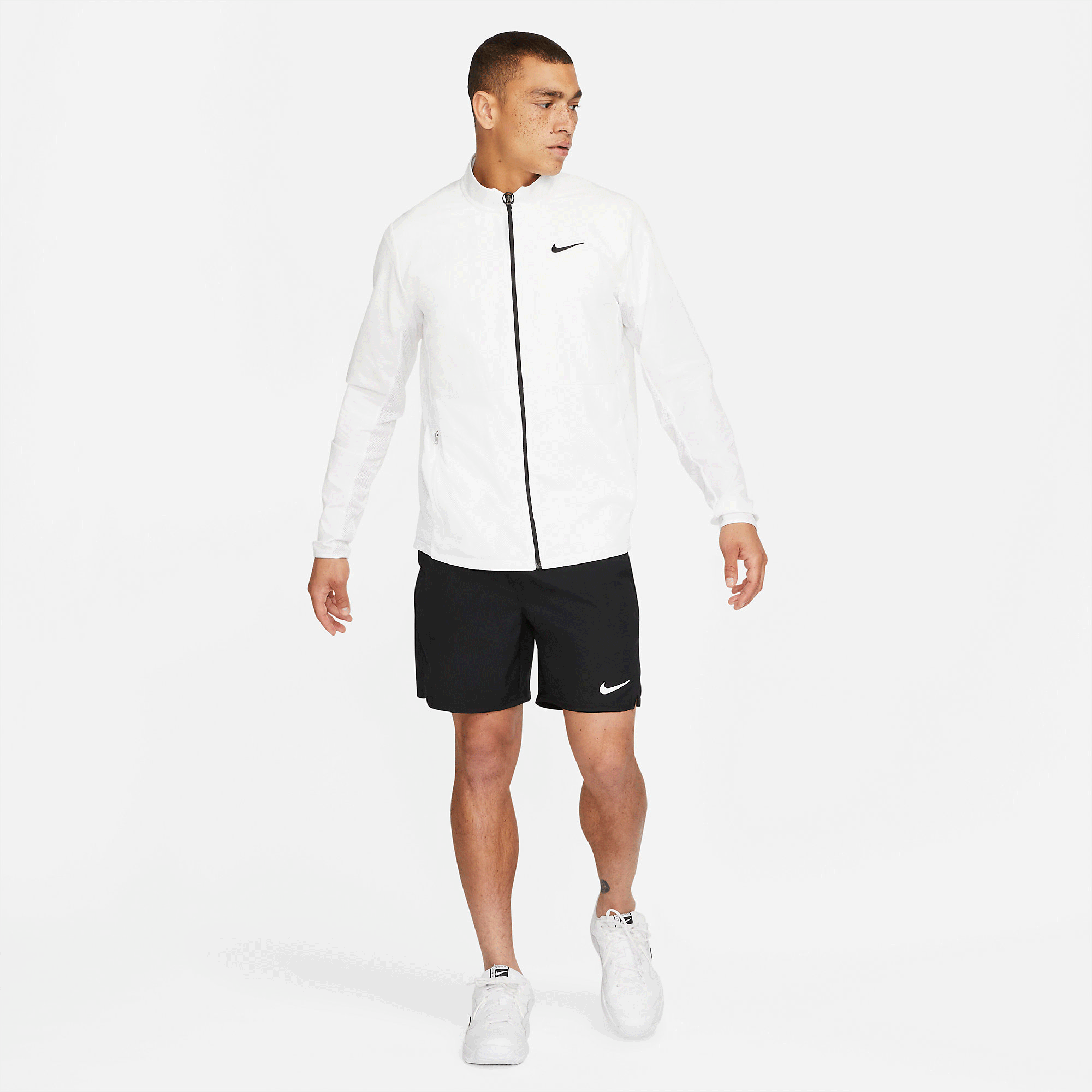 Nike Mens Advantage Tennis Jacket - White - Tennisnuts.com