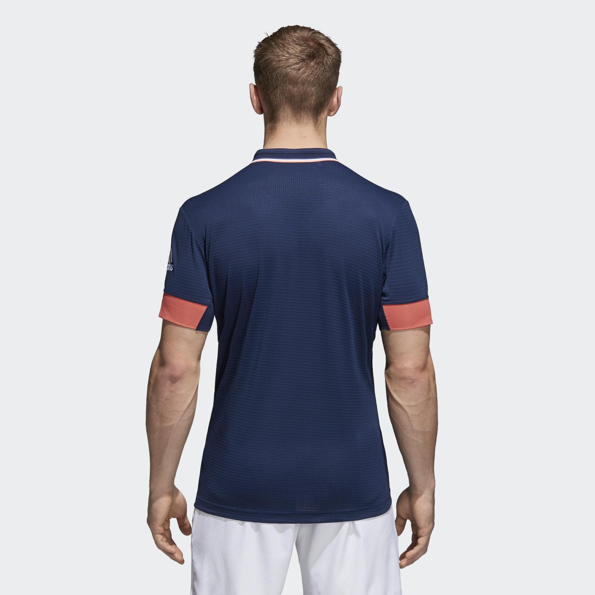 Adidas Mens Roland Garros Climachill Polo Shirt Navy