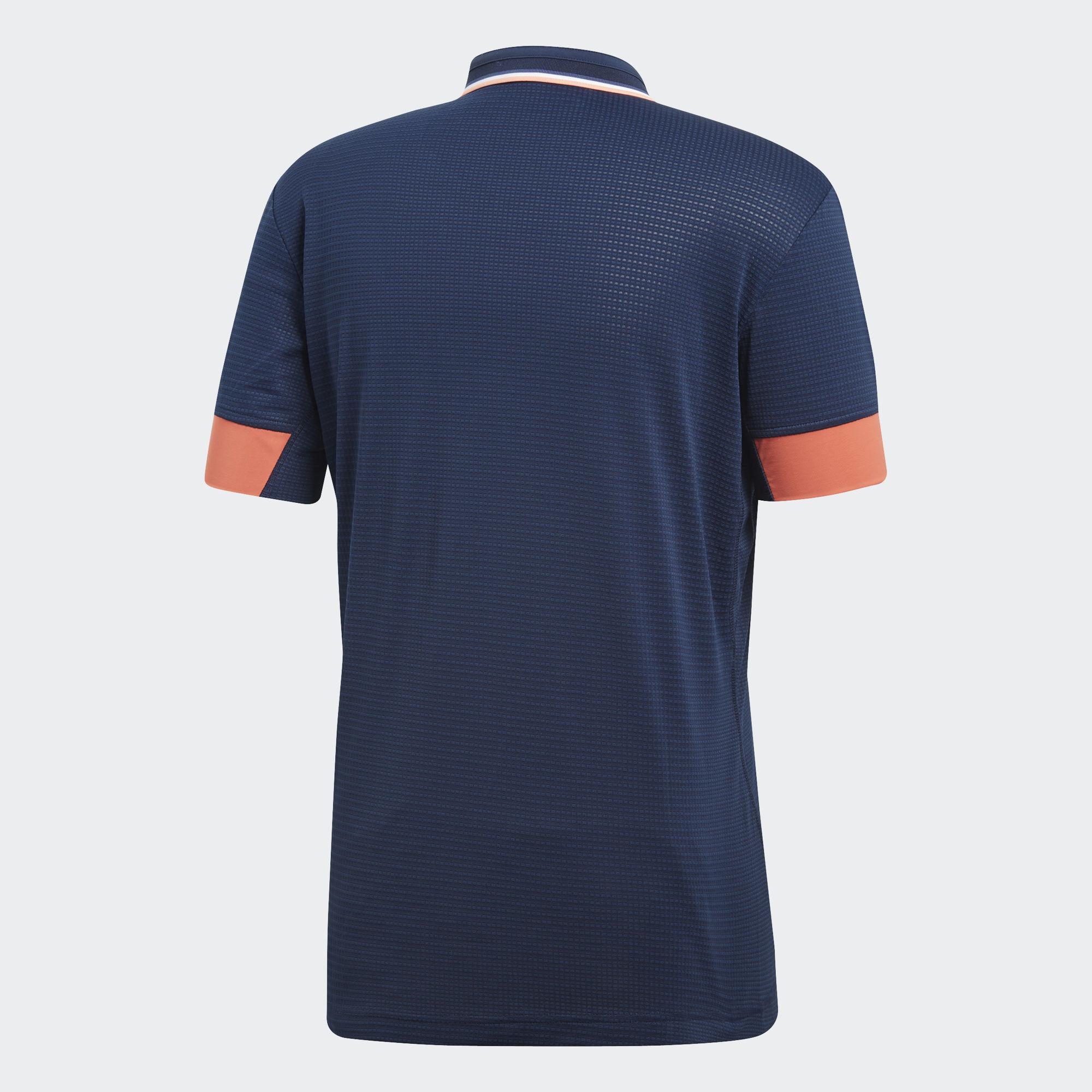 Adidas Mens Roland Garros Climachill Polo Shirt Navy