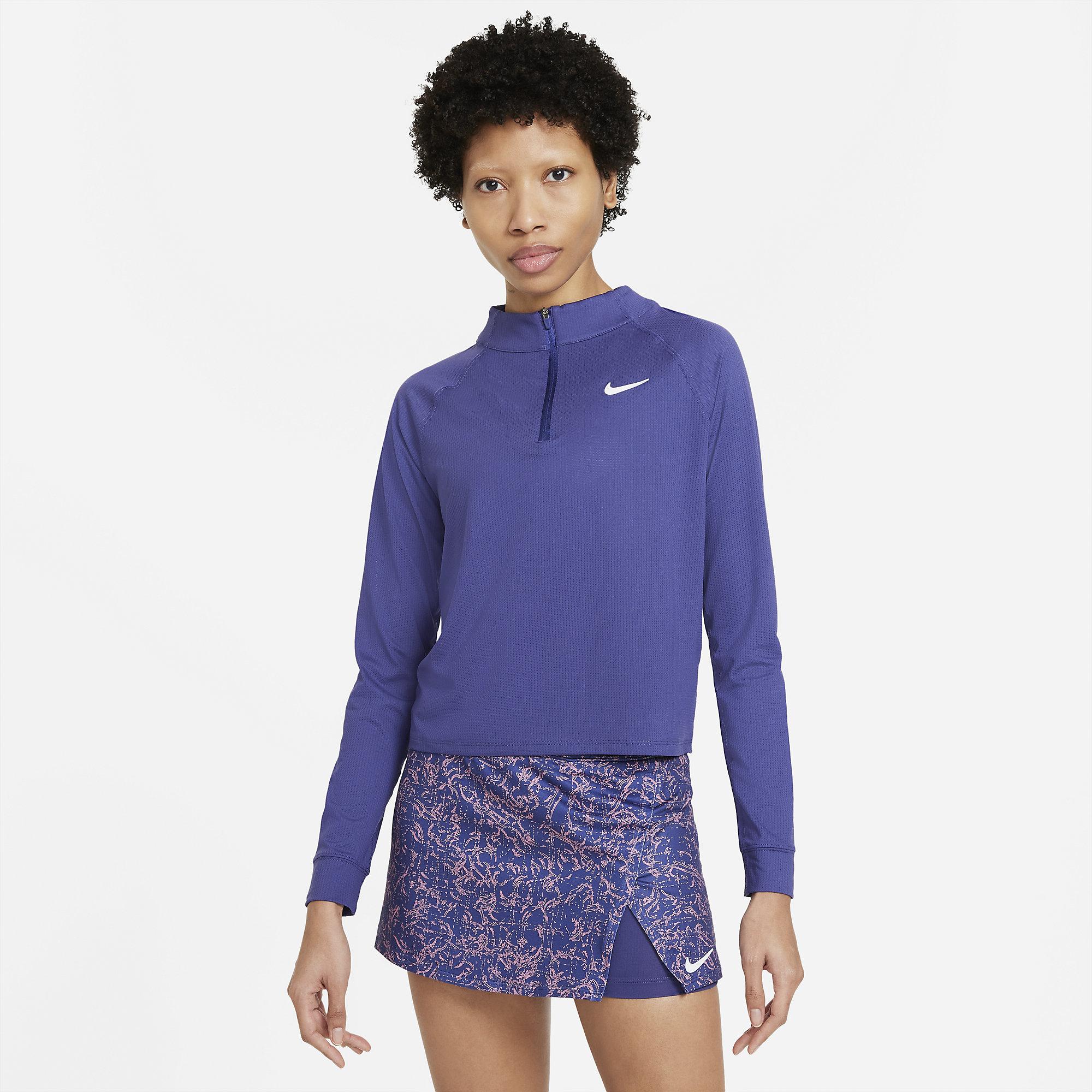 Nike Womens Victory Half Zip Tennis Top - Dark Purple Dust - Tennisnuts.com