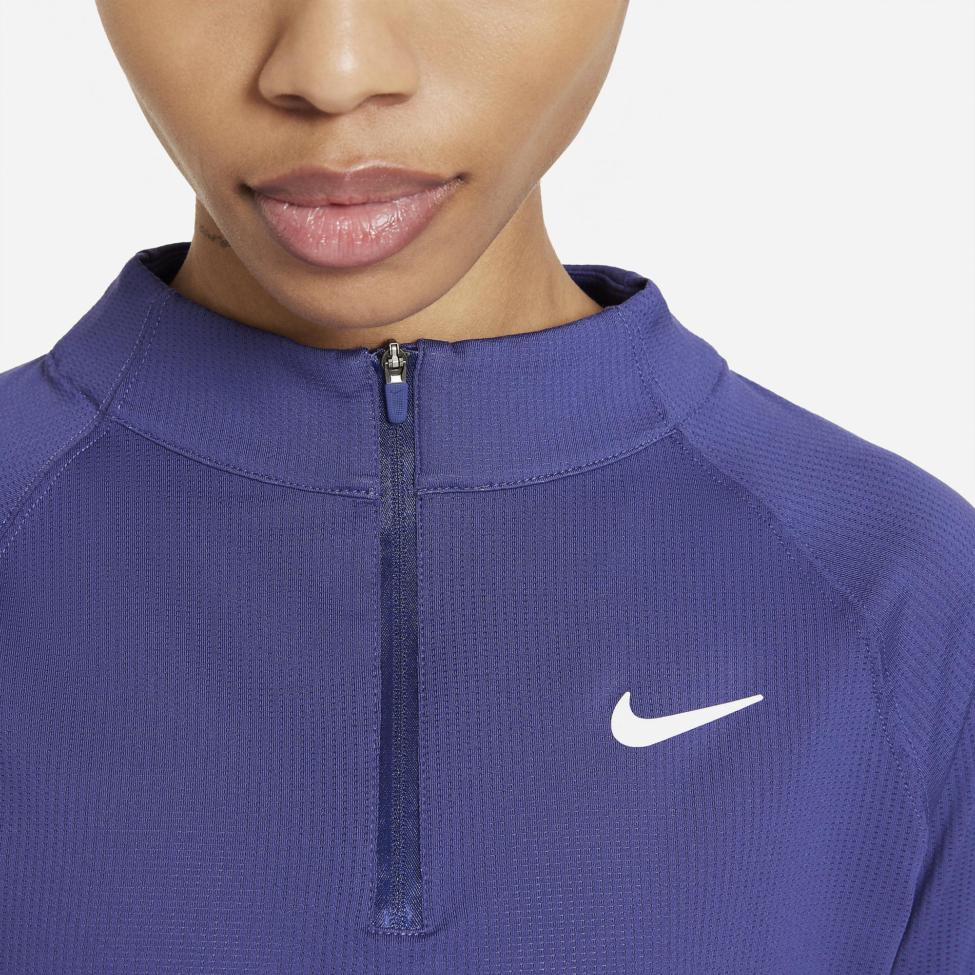 Nike Womens Victory Half Zip Tennis Top - Dark Purple Dust - Tennisnuts.com