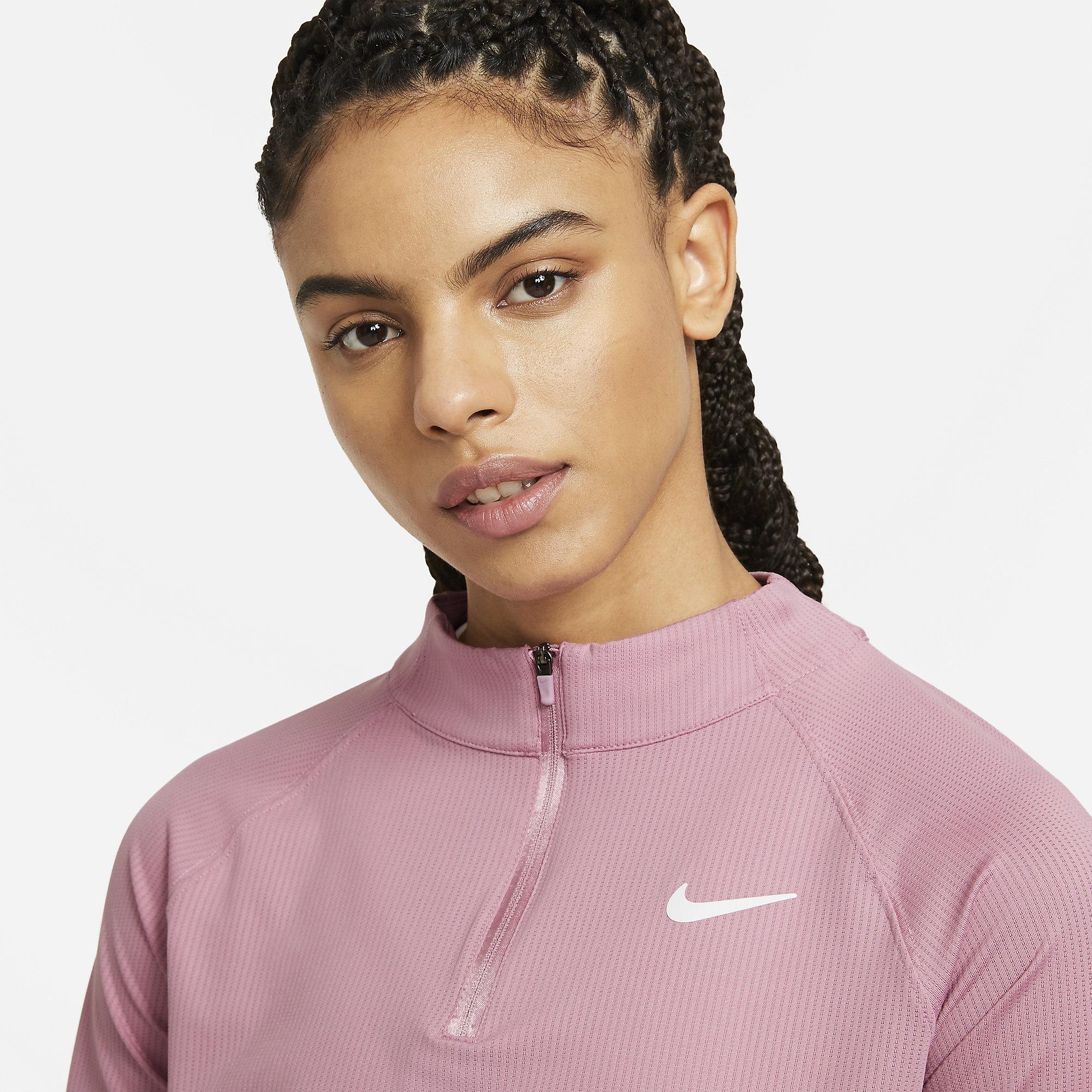 Nike Womens Victory Half Zip Tennis Top Elemental Pink