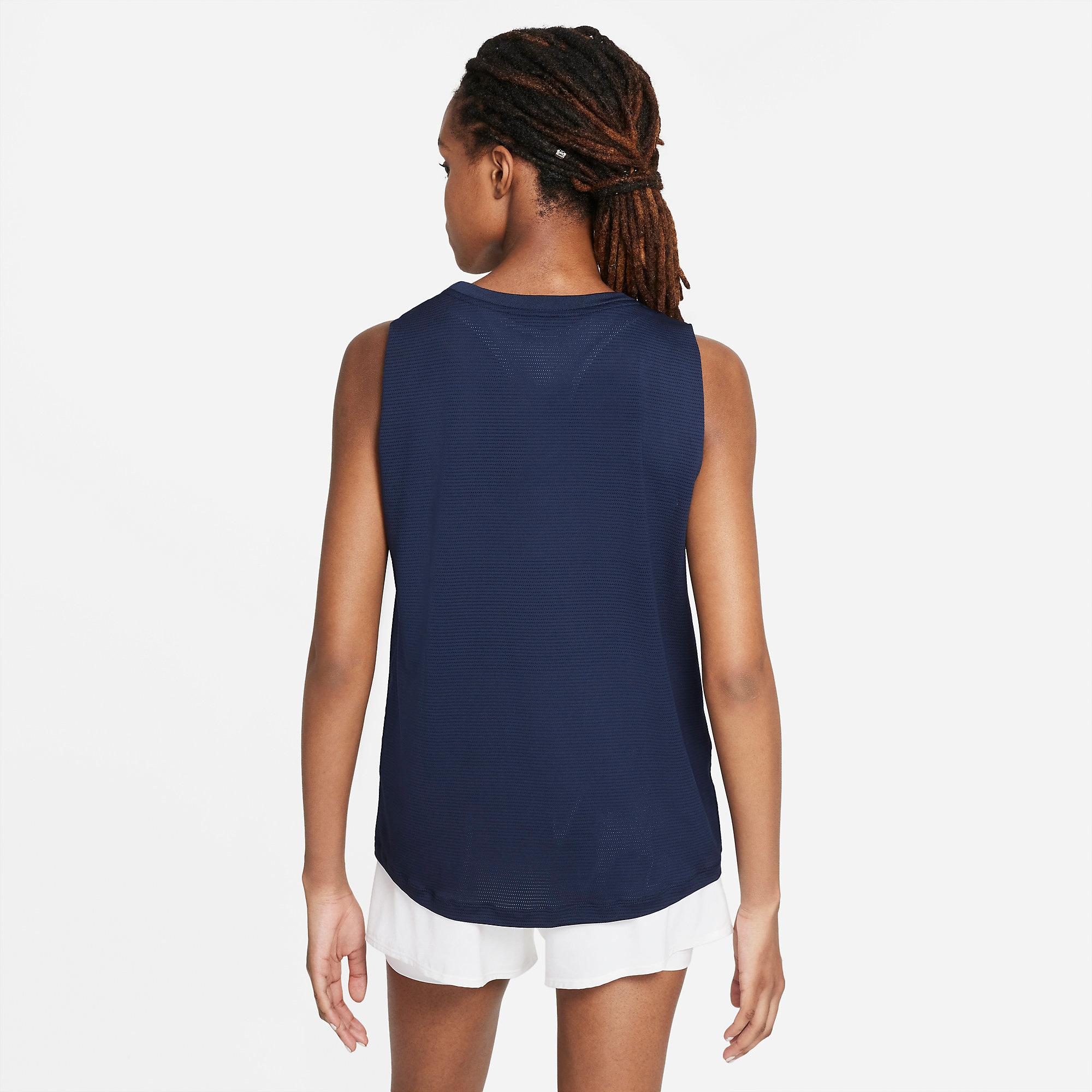 Nike Womens Advantage Tennis Tank - Navy Blue - Tennisnuts.com