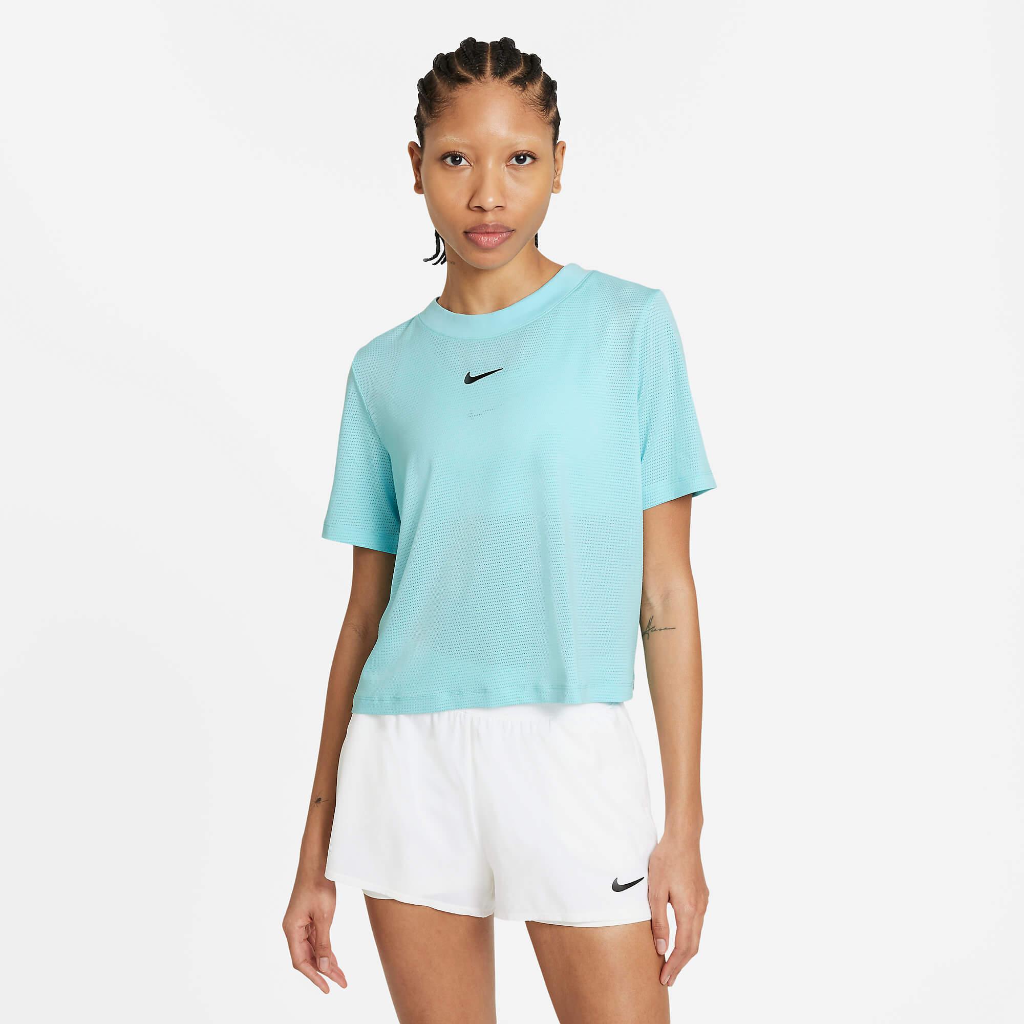 Nike Womens Short-Sleeve Advantage Top - Copa Blue - Tennisnuts.com