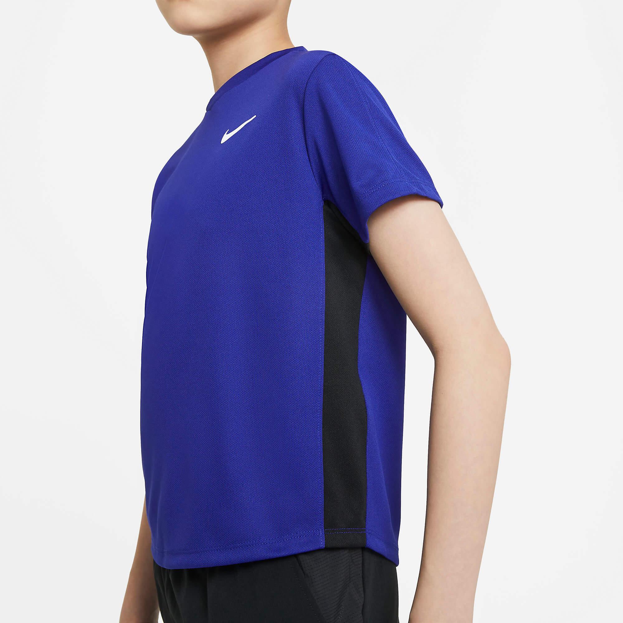 Nike Boys DriFIT Victory ShortSleeve Tennis Top Concord Blue
