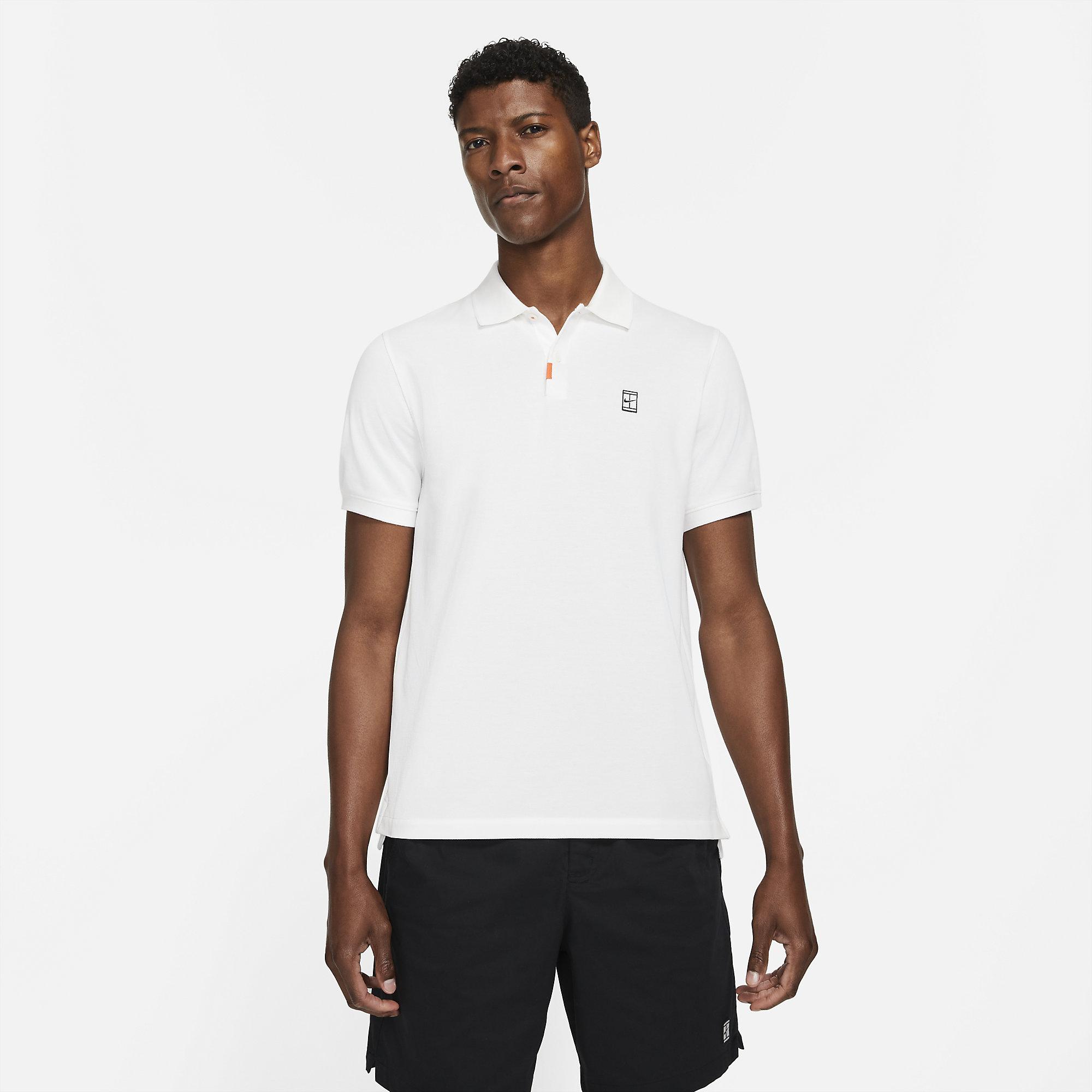 Nike Mens Slam Polo - White - Tennisnuts.com