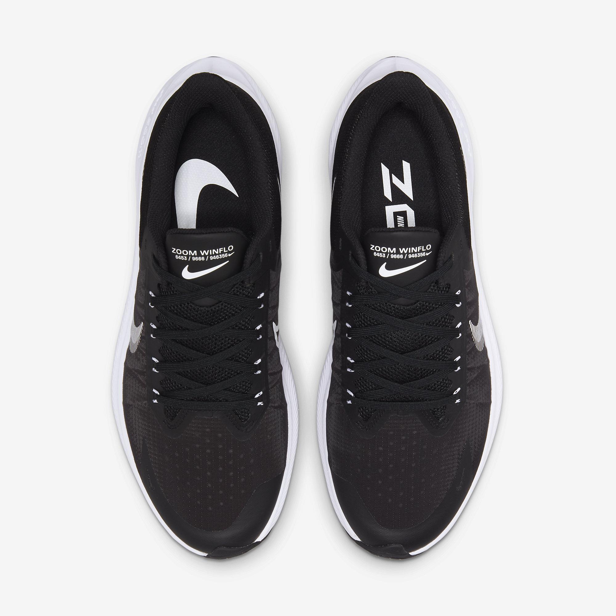 Nike Mens Air Zoom Winflo 8 Running Shoes - Black/White - Tennisnuts.com