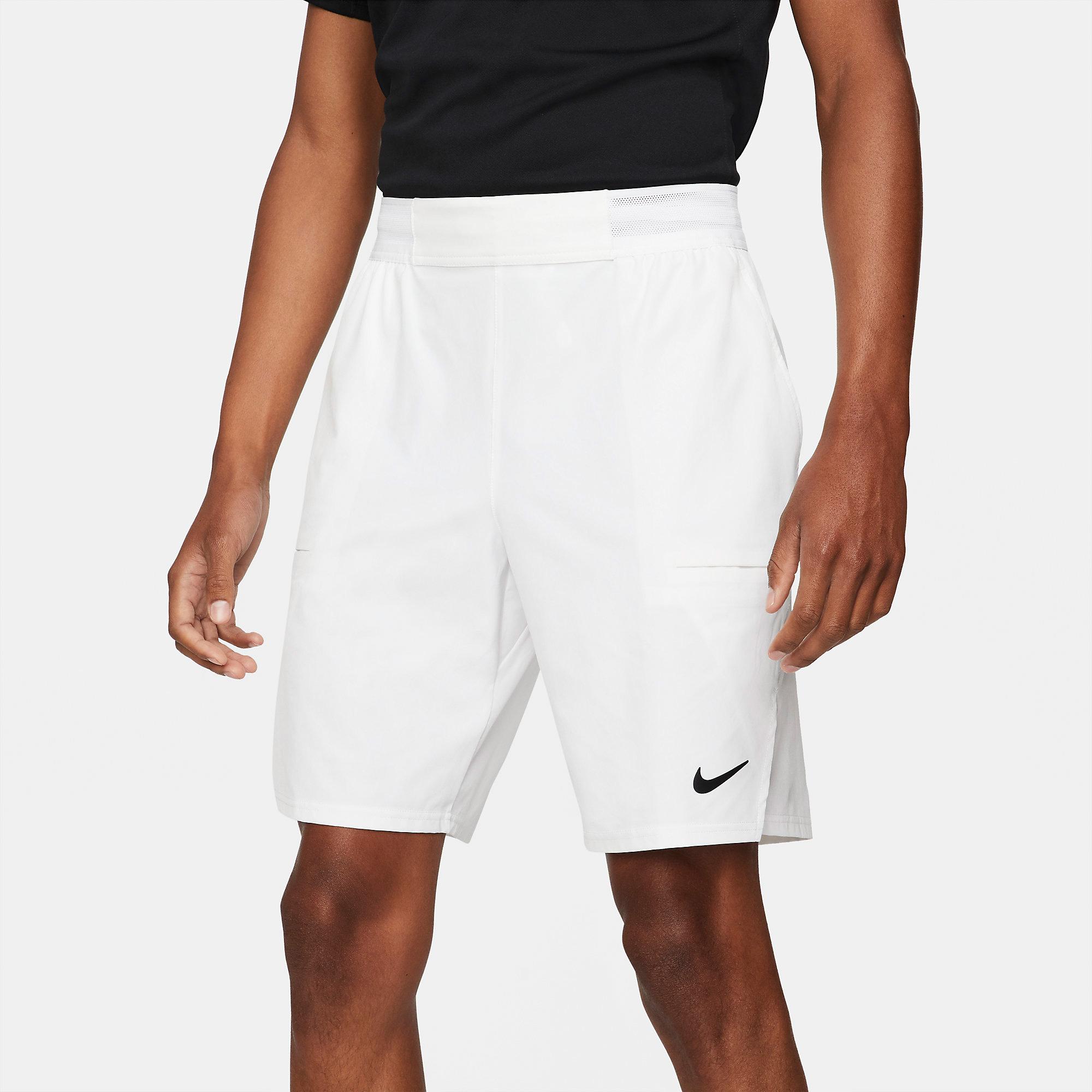 Nike Mens Advantage 9 Inch Tennis Shorts White