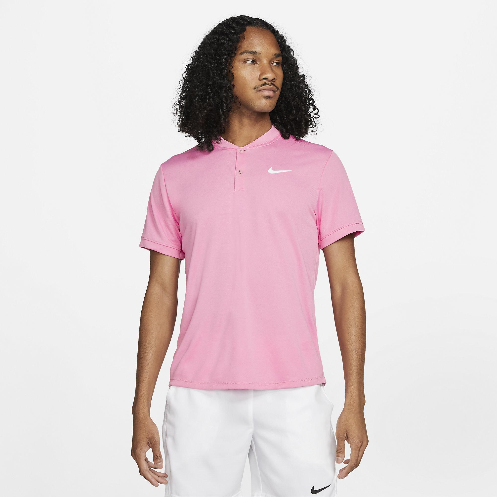 Nike Mens Dri-FIT Polo - Elemental Pink - Tennisnuts.com