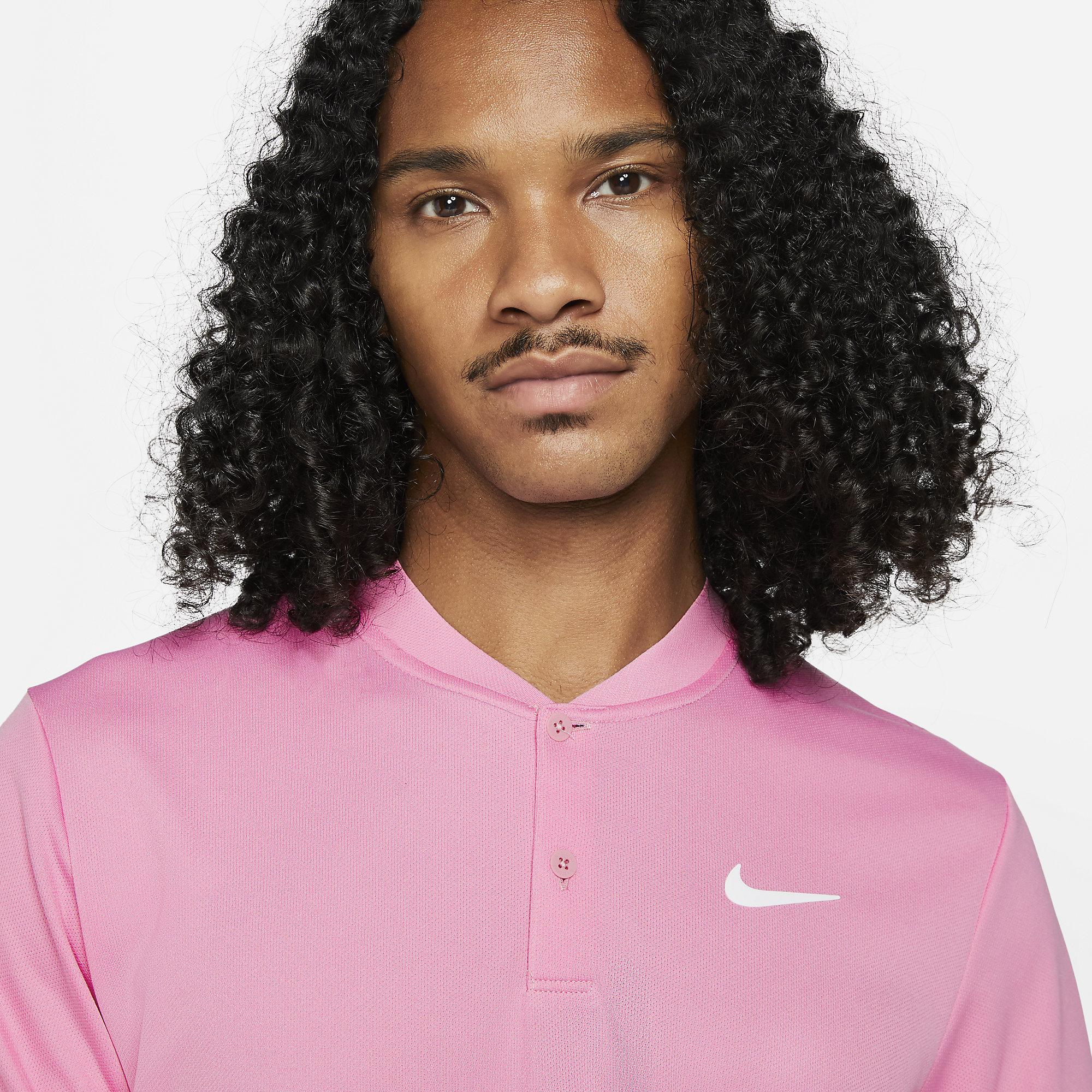 Nike Mens Dri-FIT Polo - Elemental Pink - Tennisnuts.com