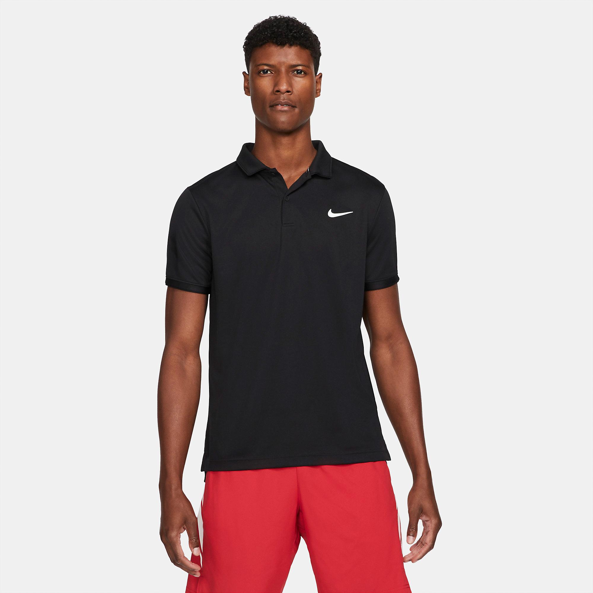 Nike Mens Victory Tennis Polo - Black - Tennisnuts.com