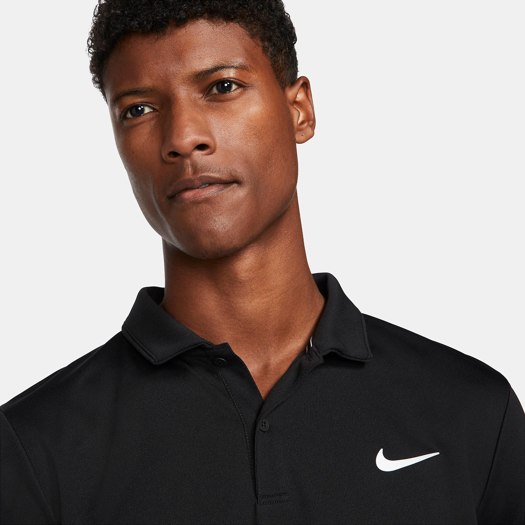 Nike Mens Victory Tennis Polo - Black - Tennisnuts.com