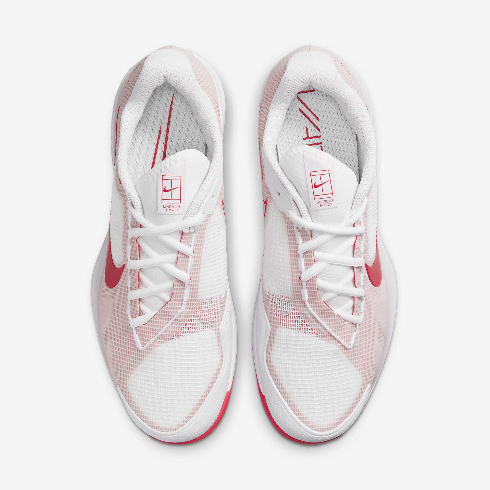 Nike Mens Air Zoom Vapor Pro Tennis Shoes - White/University Red ...