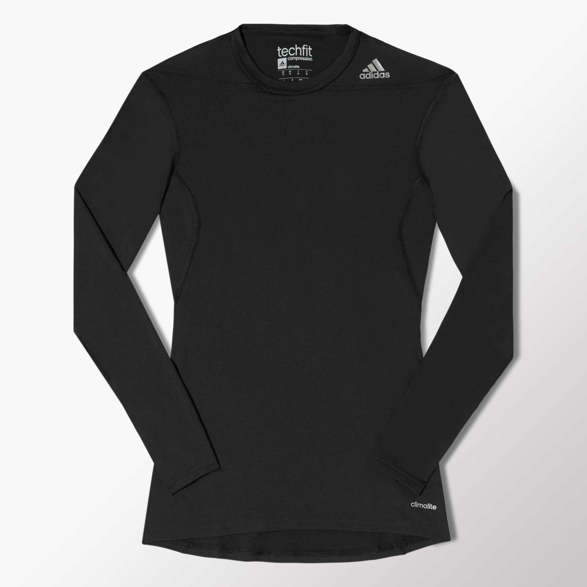 Adidas Mens Techfit Base Long Sleeve Tee - Black - Tennisnuts.com