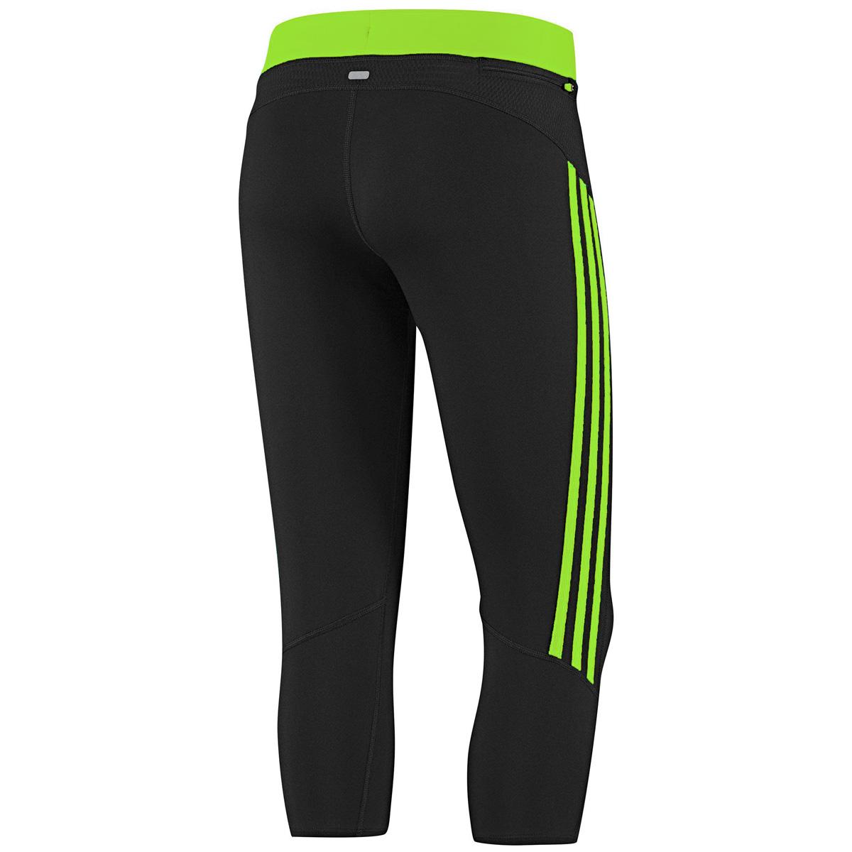 Adidas Mens Response 3/4 Tights Black/Yellow