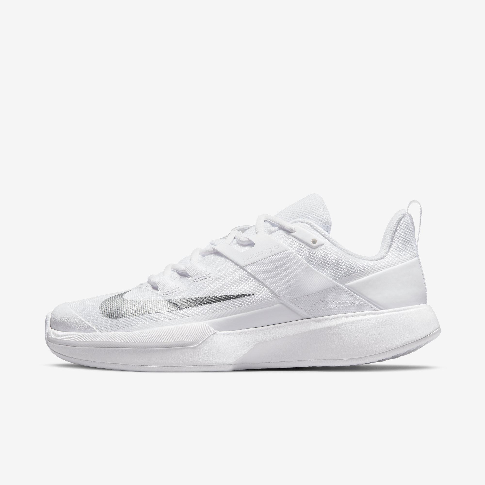 Nike Womens Vapor Lite Tennis Shoes - White/Silver - Tennisnuts.com