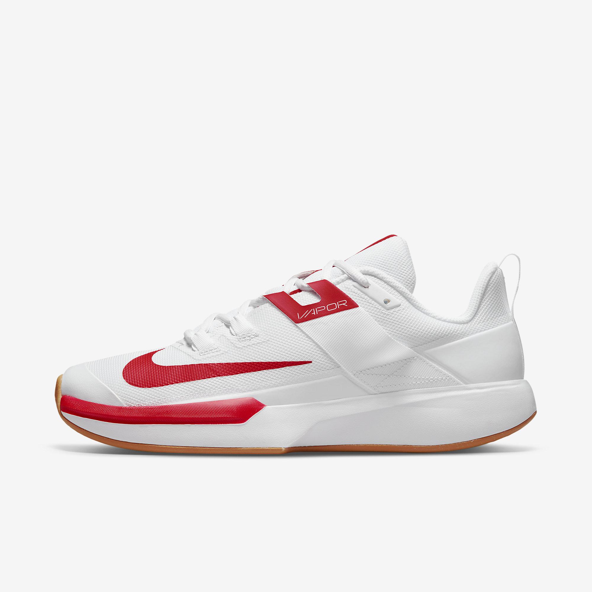 Nike Mens Vapor Lite Tennis Shoes - White/University Red - Tennisnuts.com