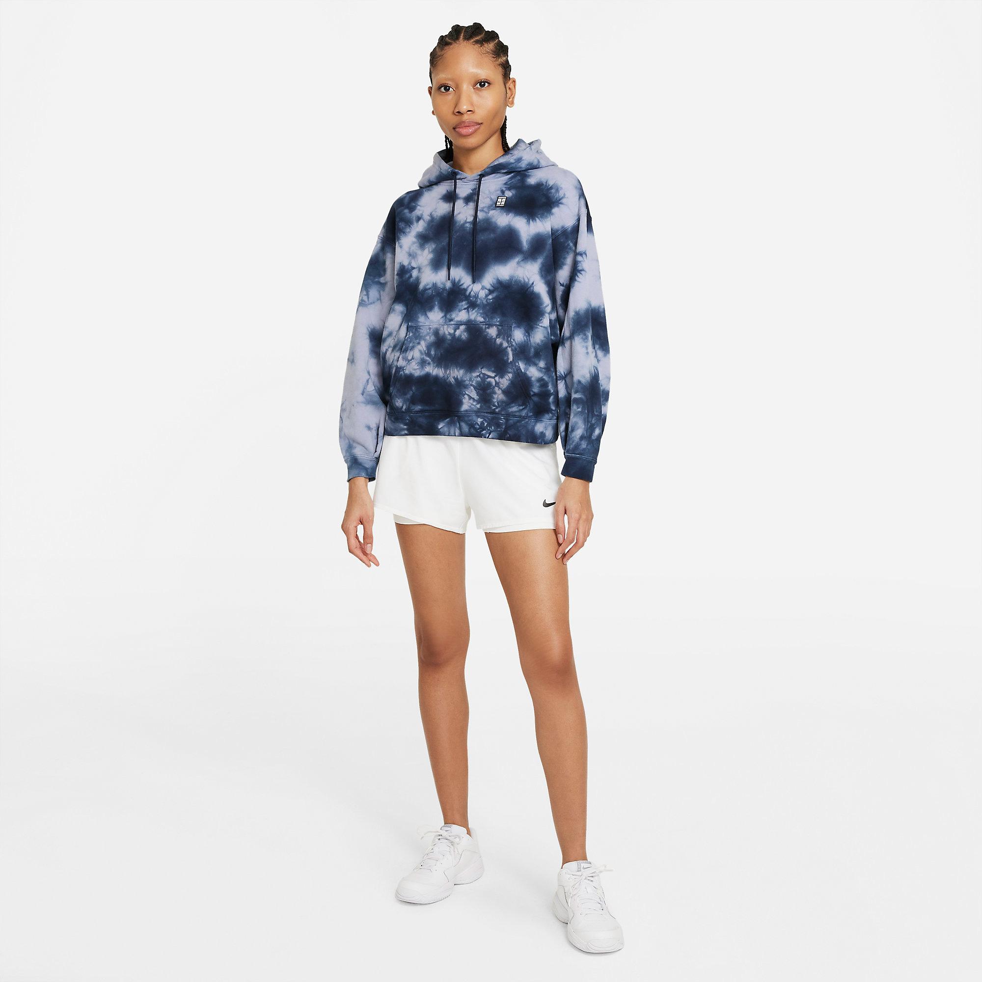 Nike Womens Tie-Dye Heritage Hoodie - Indigo Haze/Obsidian - Tennisnuts.com