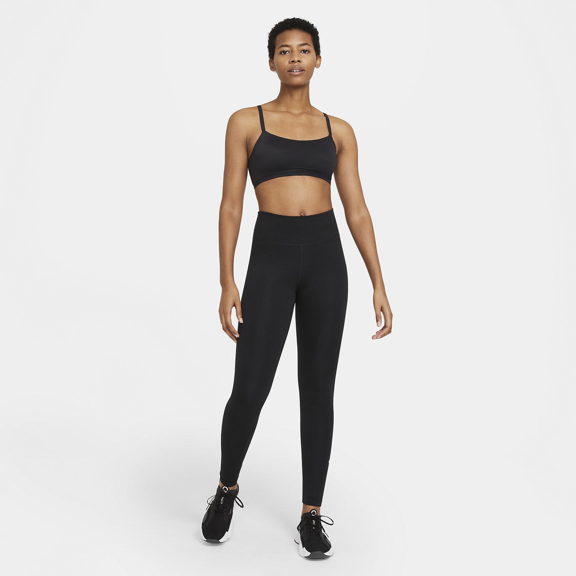 Nike Womens Dri-FIT One Mid-Rise Leggings - Black - Tennisnuts.com
