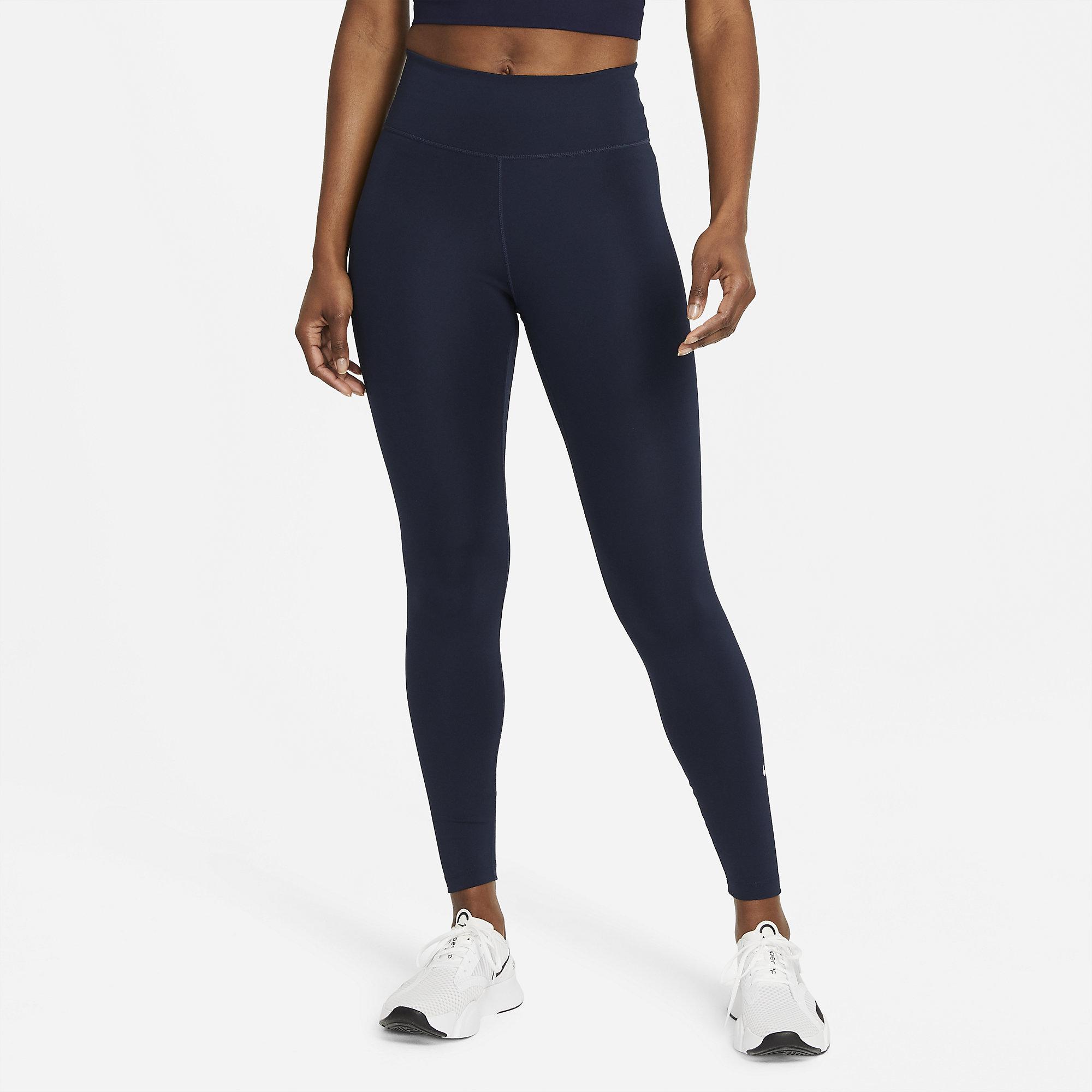 Nike Womens Dri FIT One Mid Rise Leggings Obsidian