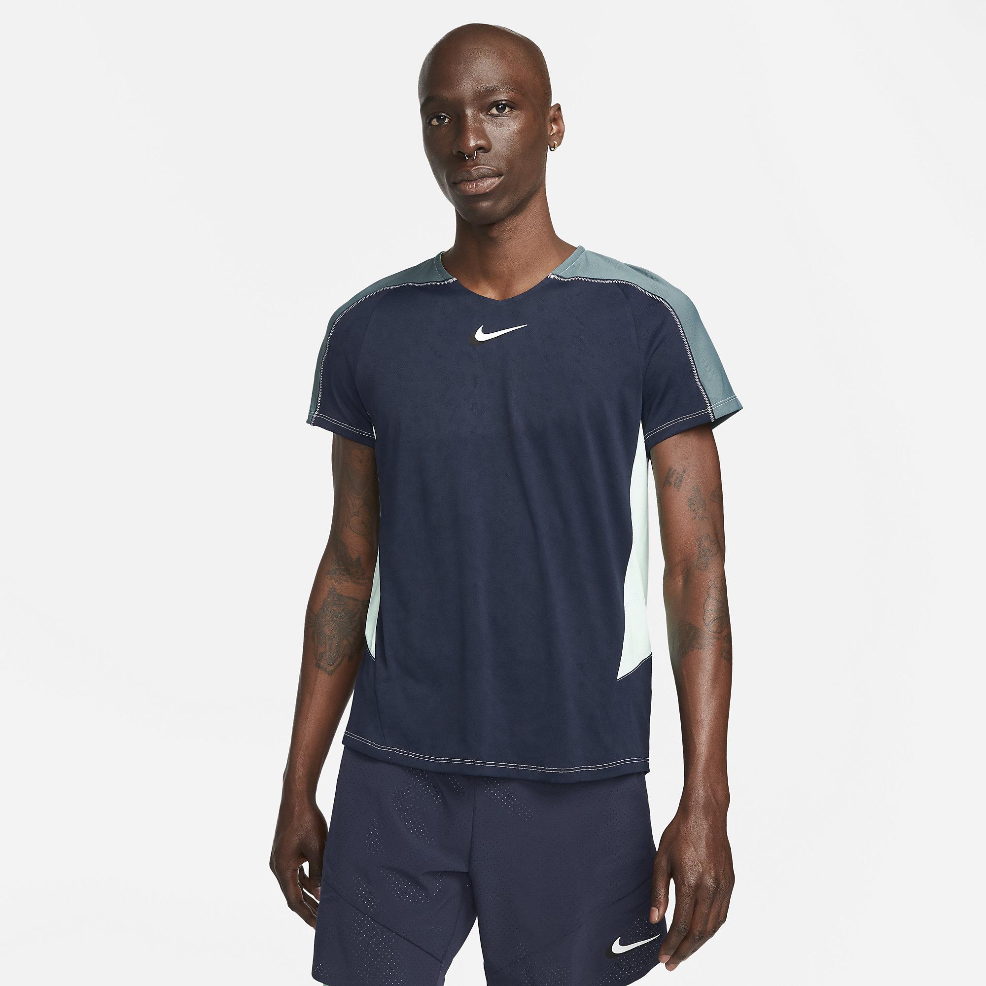 Nike Mens Tennis Top - Obsidian/Mineral Slate/Mint Foam/White ...