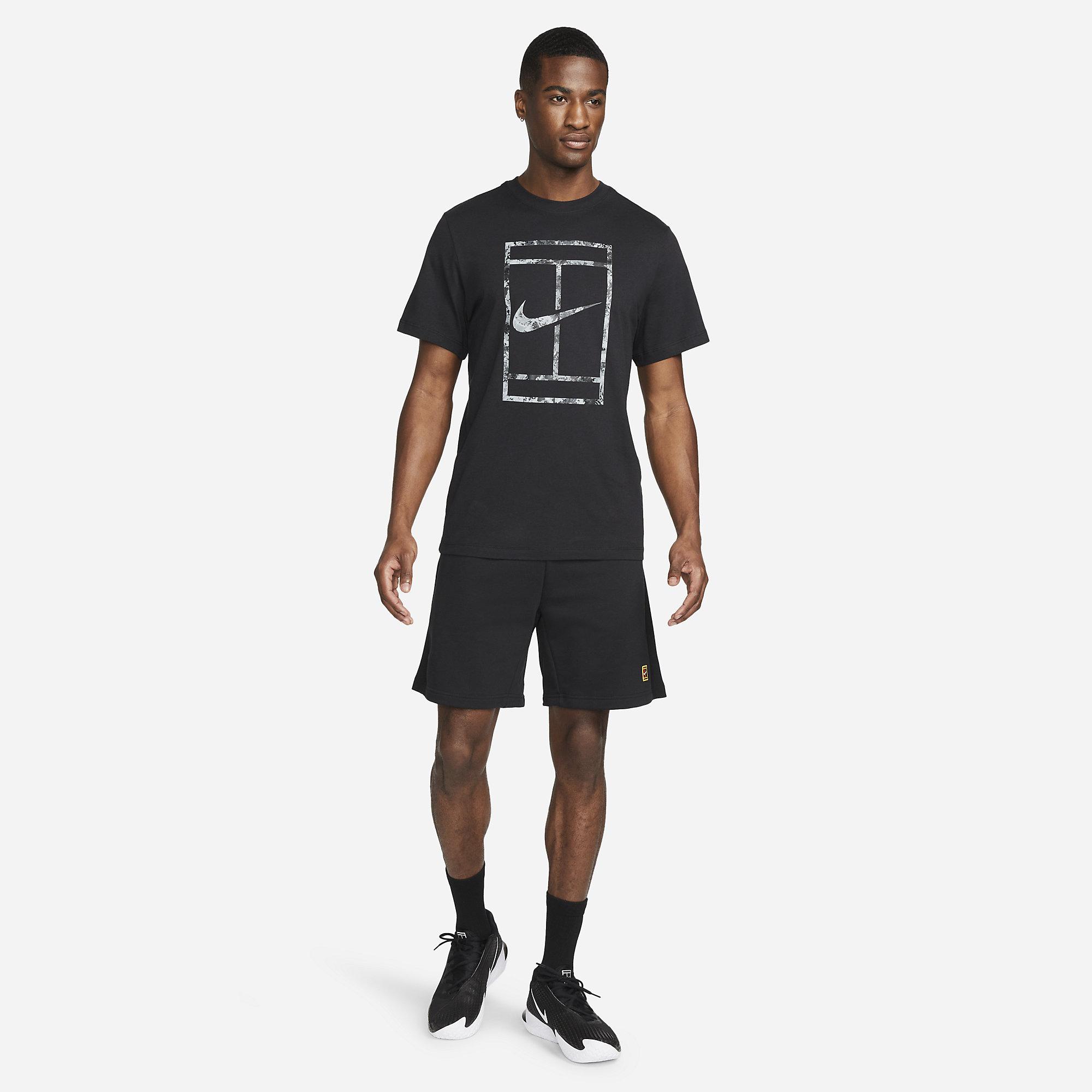 Nike Mens Court Tennis T-Shirt - Black - Tennisnuts.com