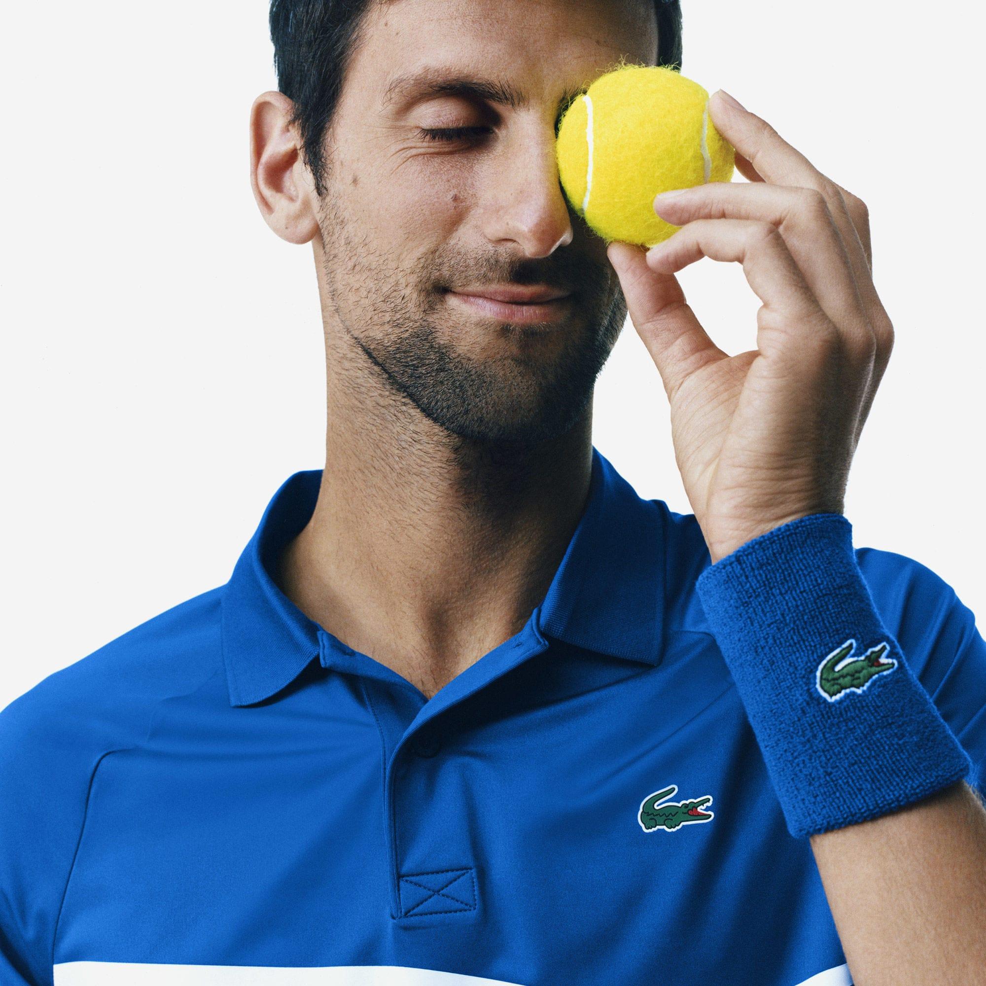 Mens Djokovic Print Polo - Blue/White