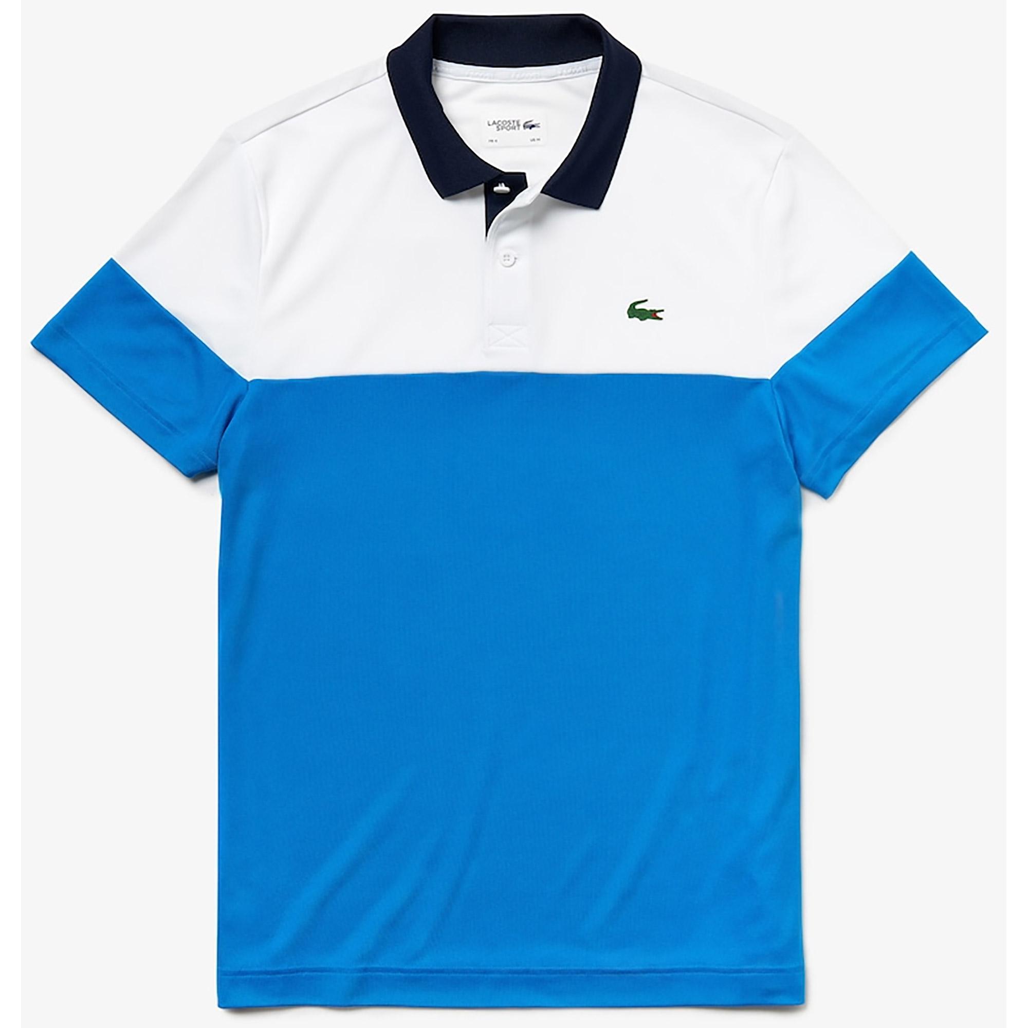 blue and white lacoste shirt