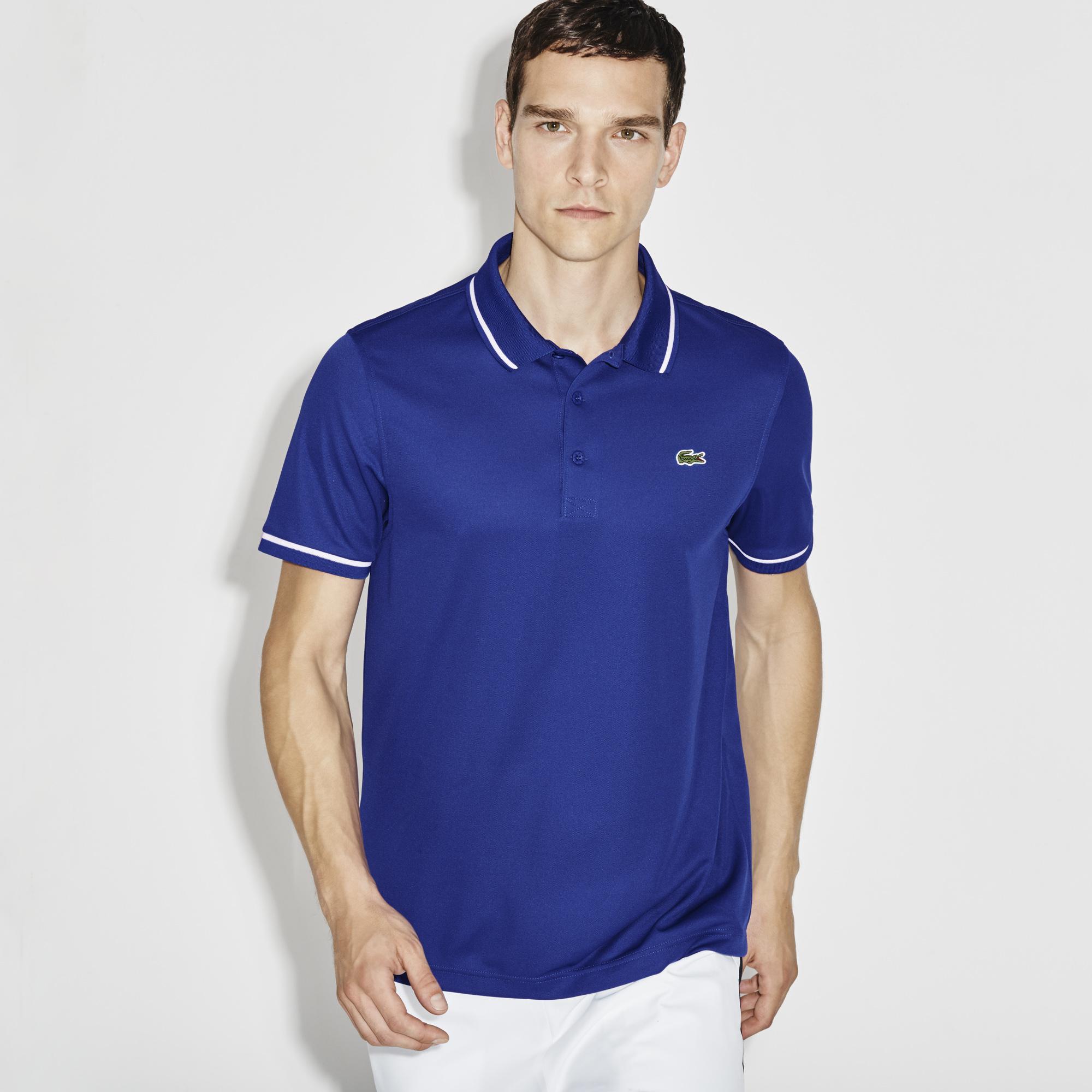 Lacoste Sport Mens UltraDry Tennis Polo Blue/White