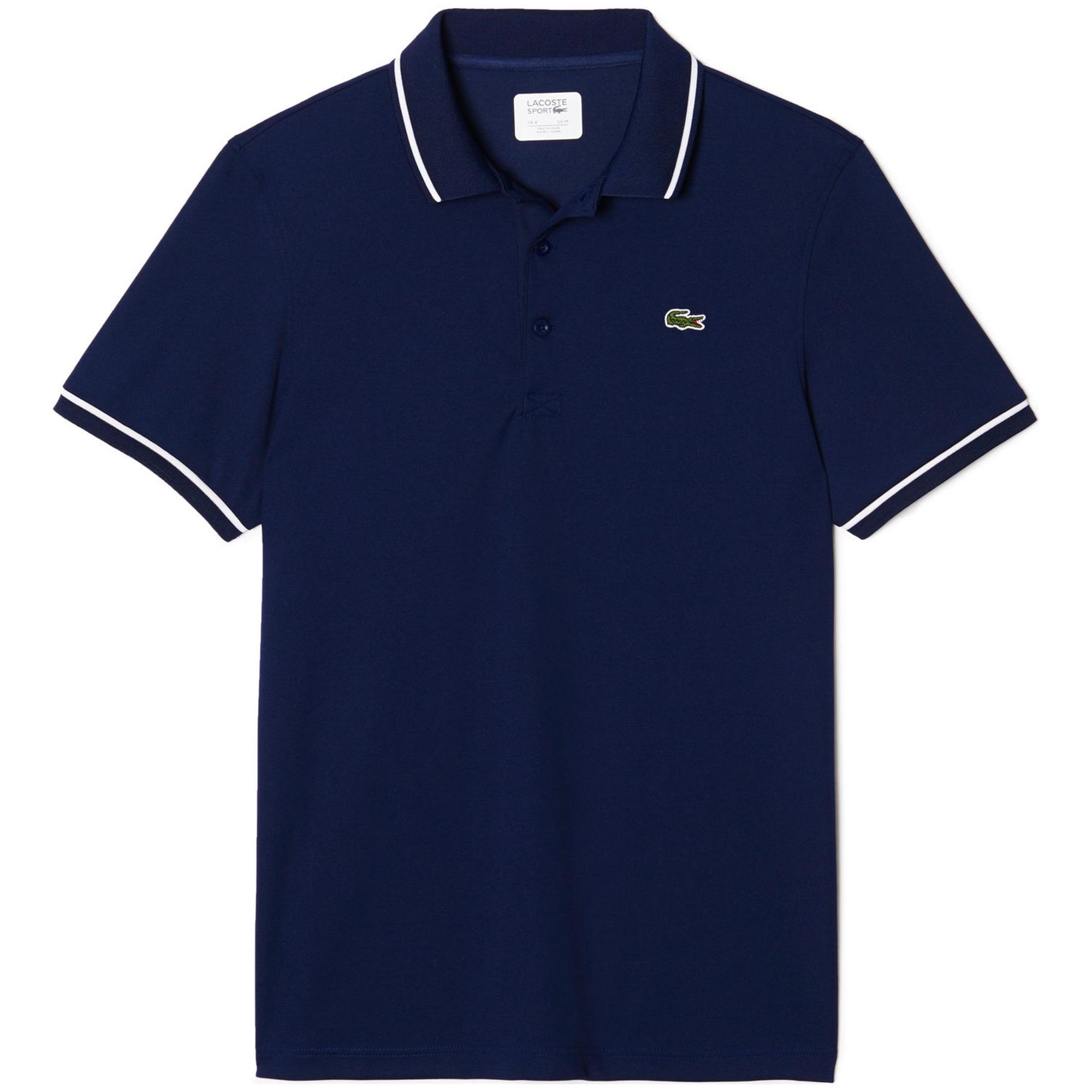 Lacoste Sport Mens Ultra-Dry Tennis Polo - Navy/White ...