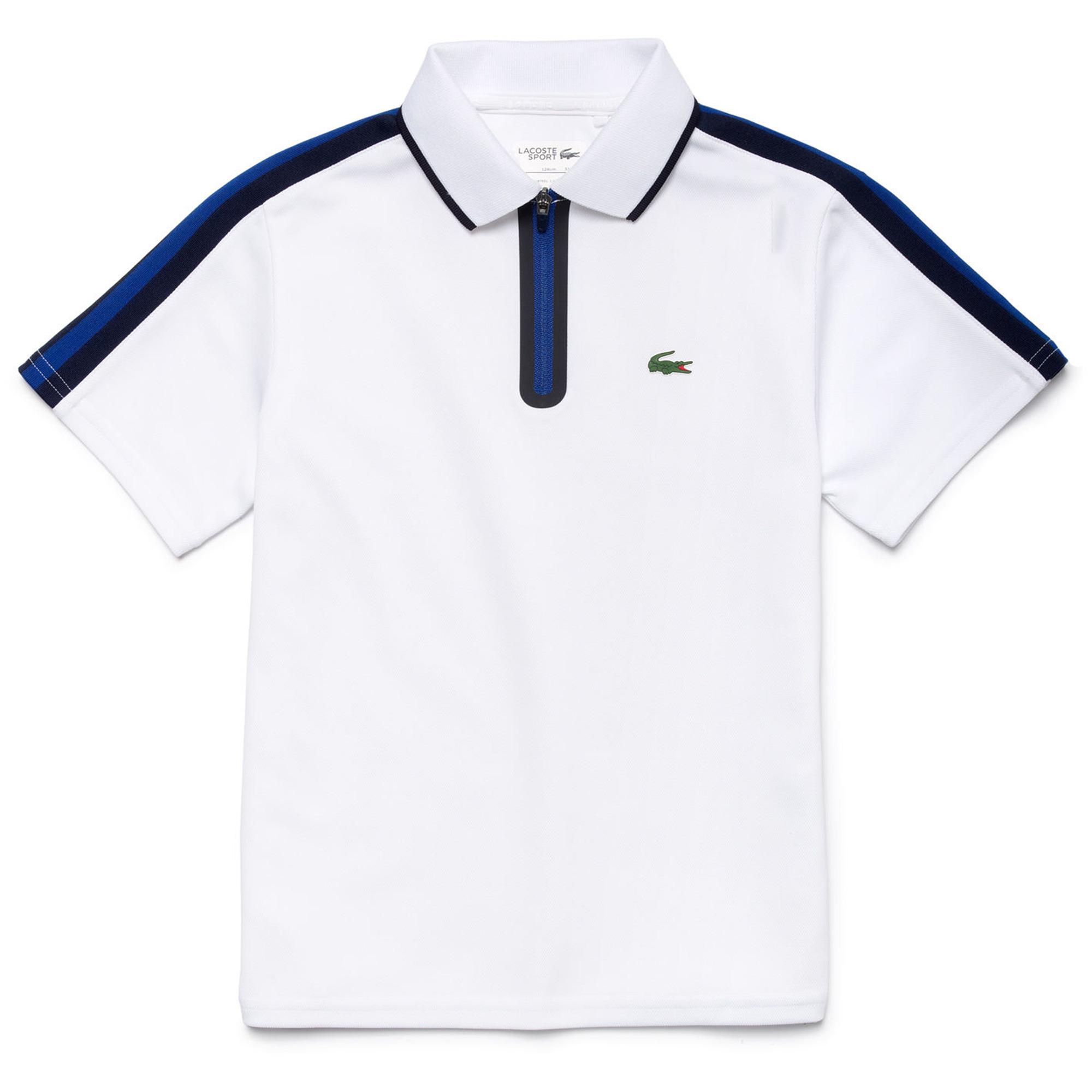 Lacoste Sport Boys Short Sleeve Polo - White - Tennisnuts.com