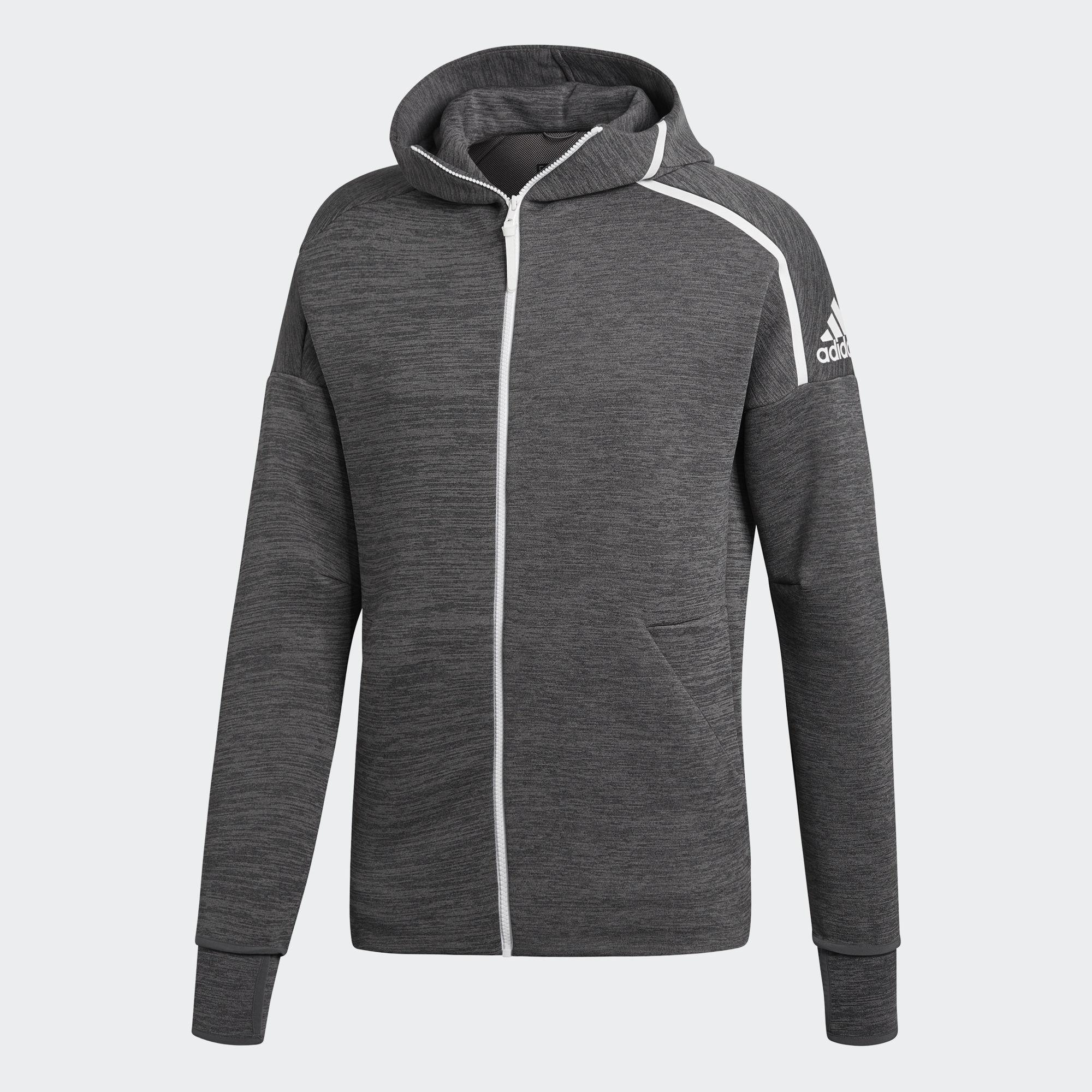 Adidas Mens Z.N.E. Hoodie - Dark Grey/Heather - Tennisnuts.com