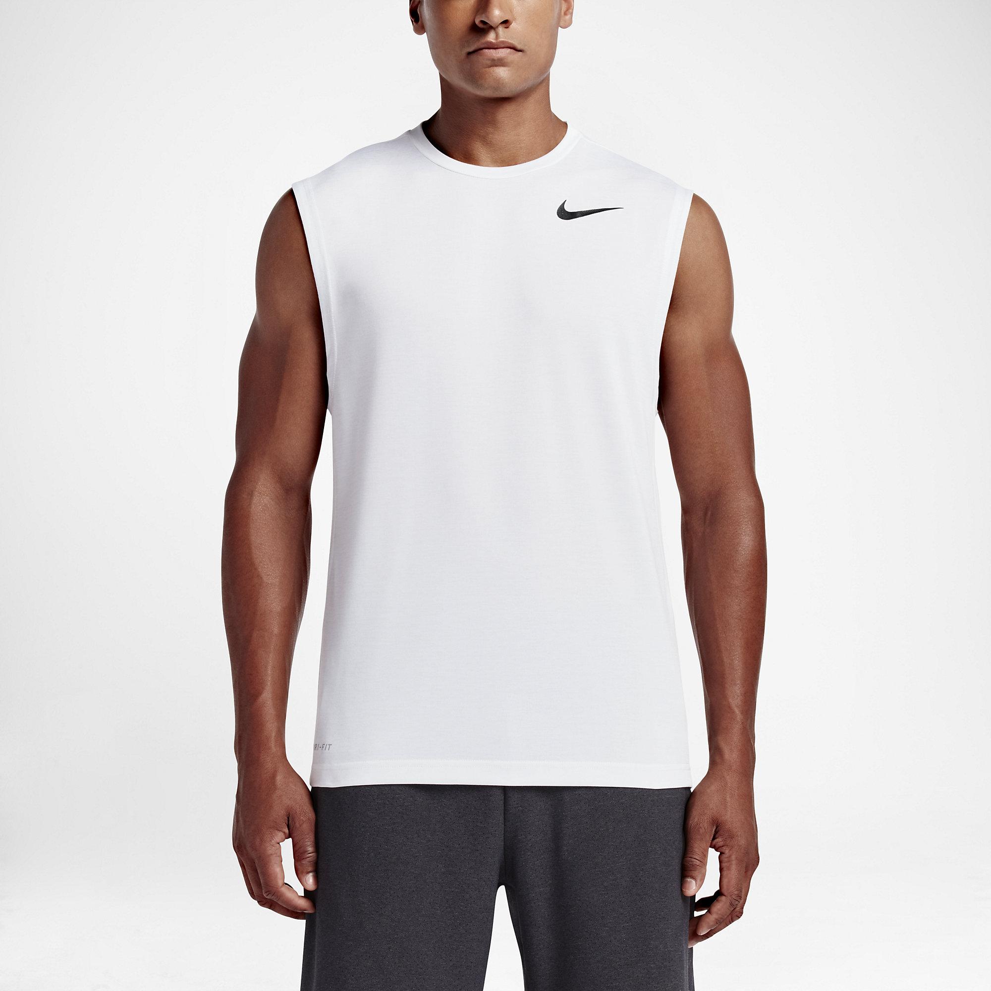 Nike Mens Dry Training Tank Top - White - Tennisnuts.com