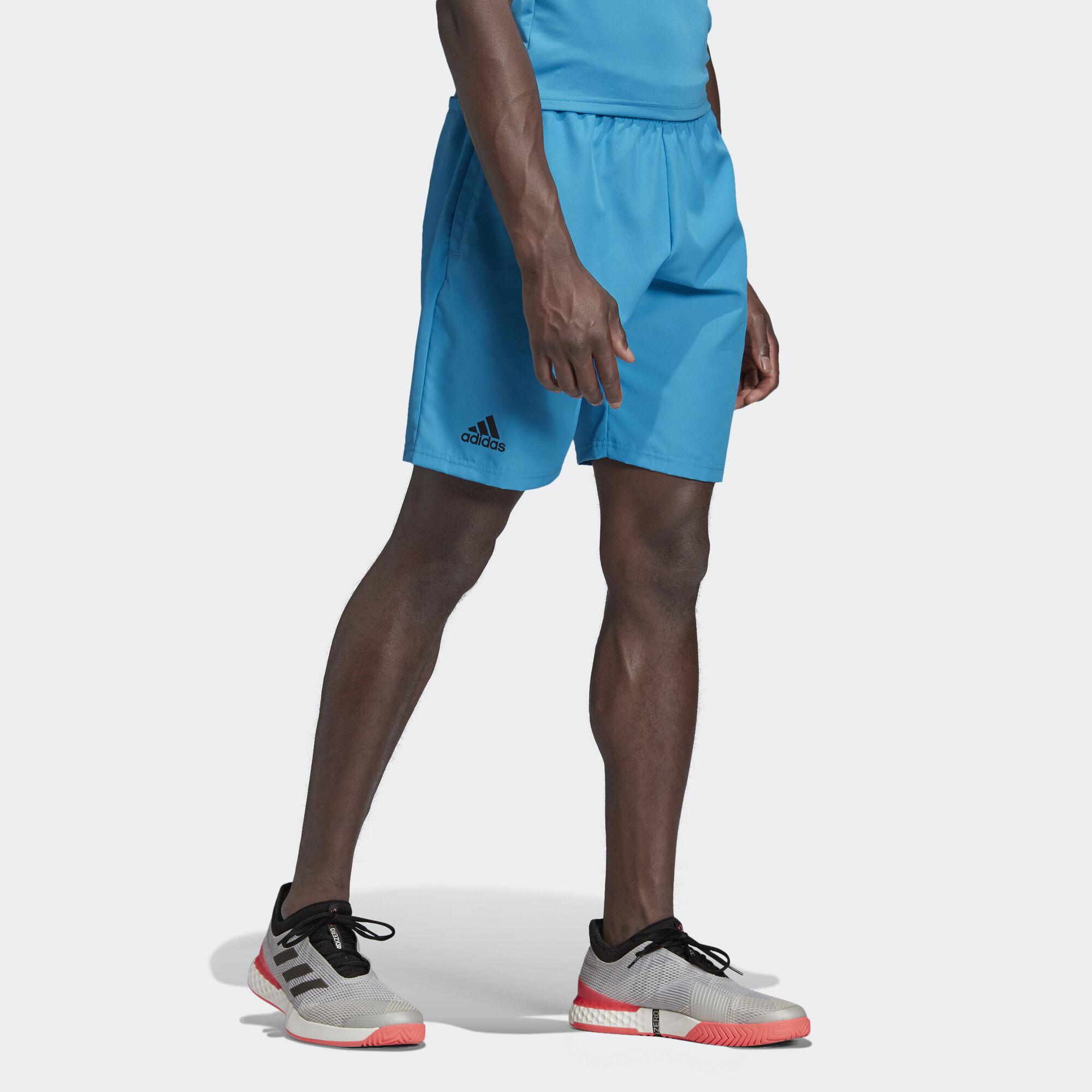 Adidas Mens Club 9 Inch Tennis Shorts Shock Cyan