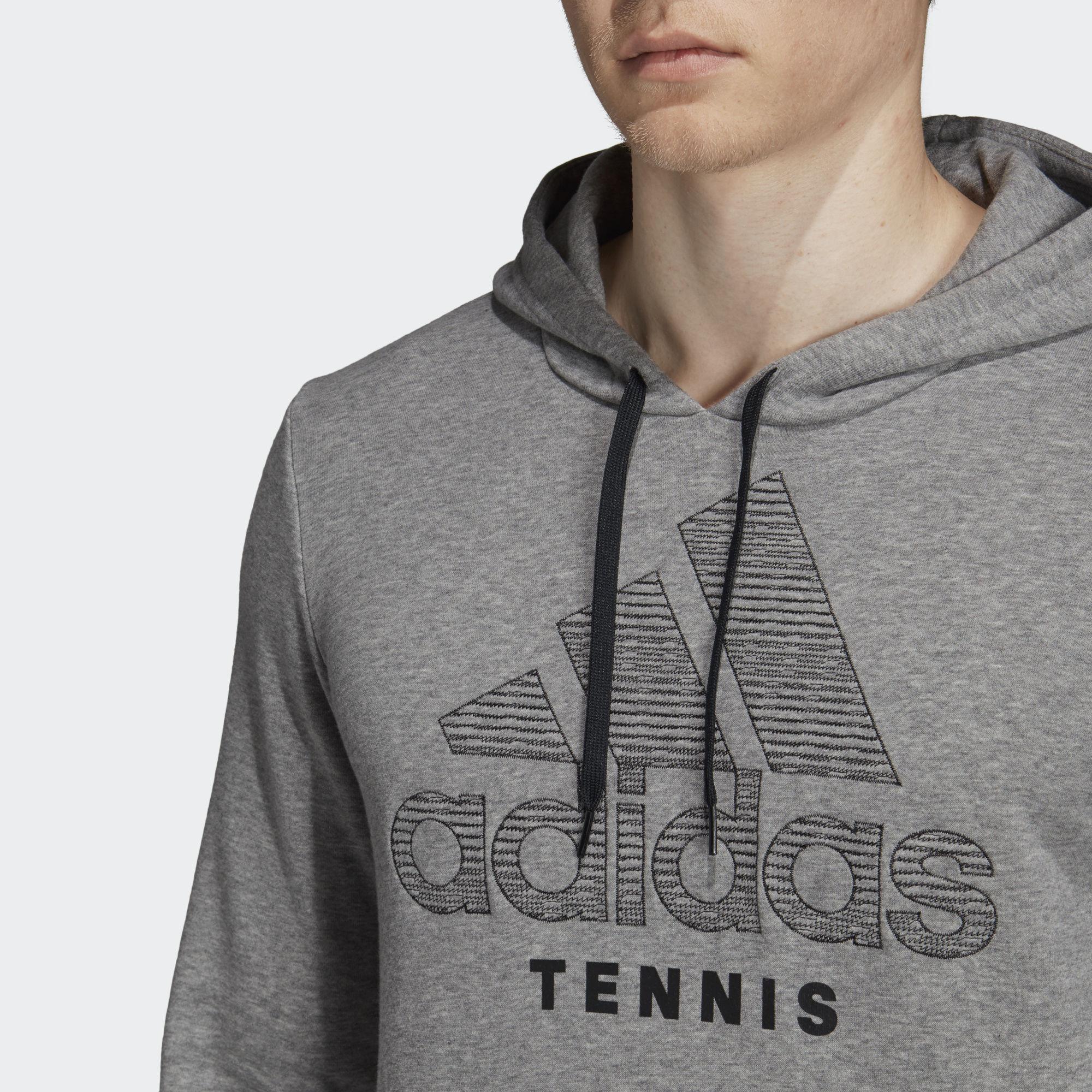 Adidas Mens Tennis Hoodie - Grey - Tennisnuts.com