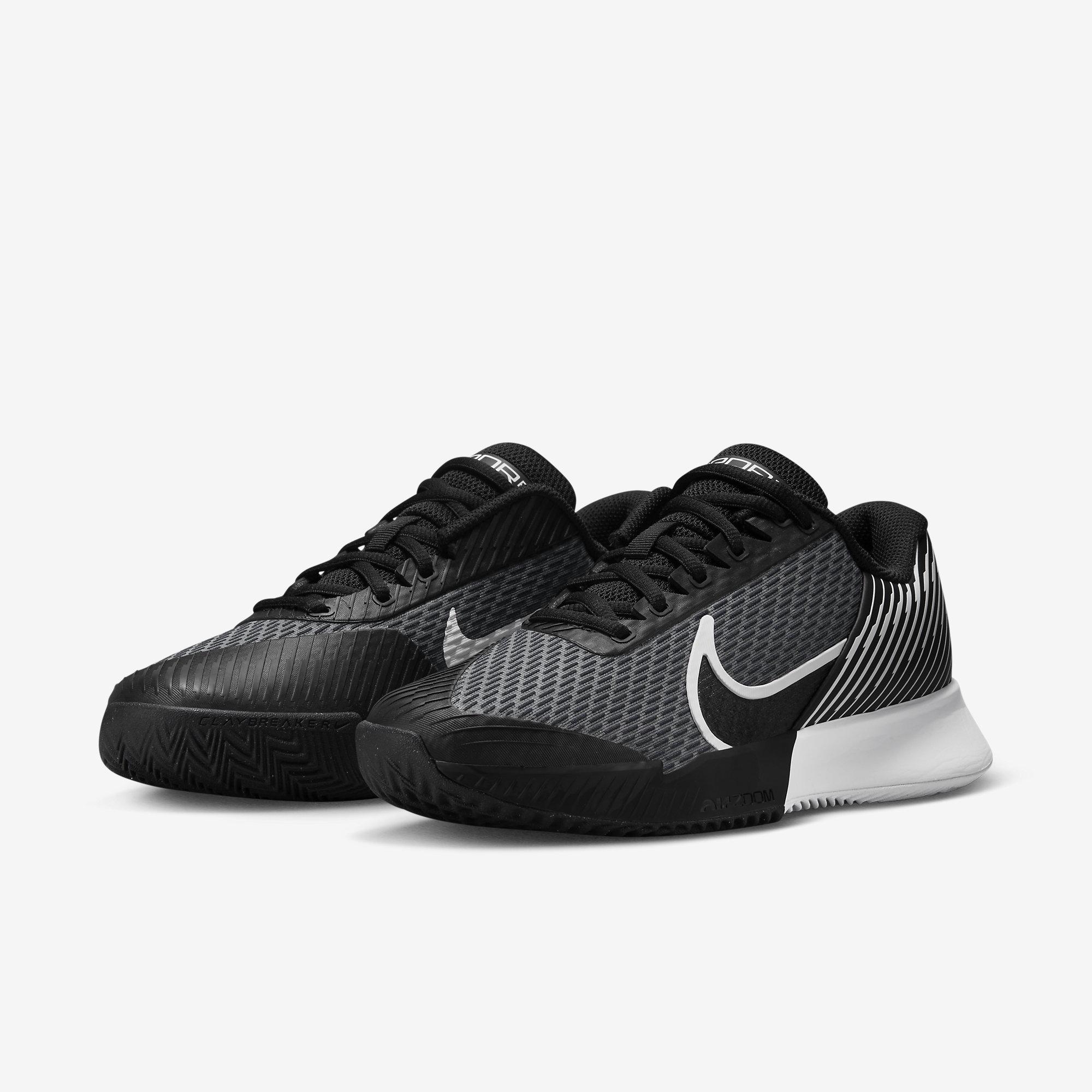 Nike Womens Court Air Zoom Vapor Pro 2 Clay Court Shoes Black/White