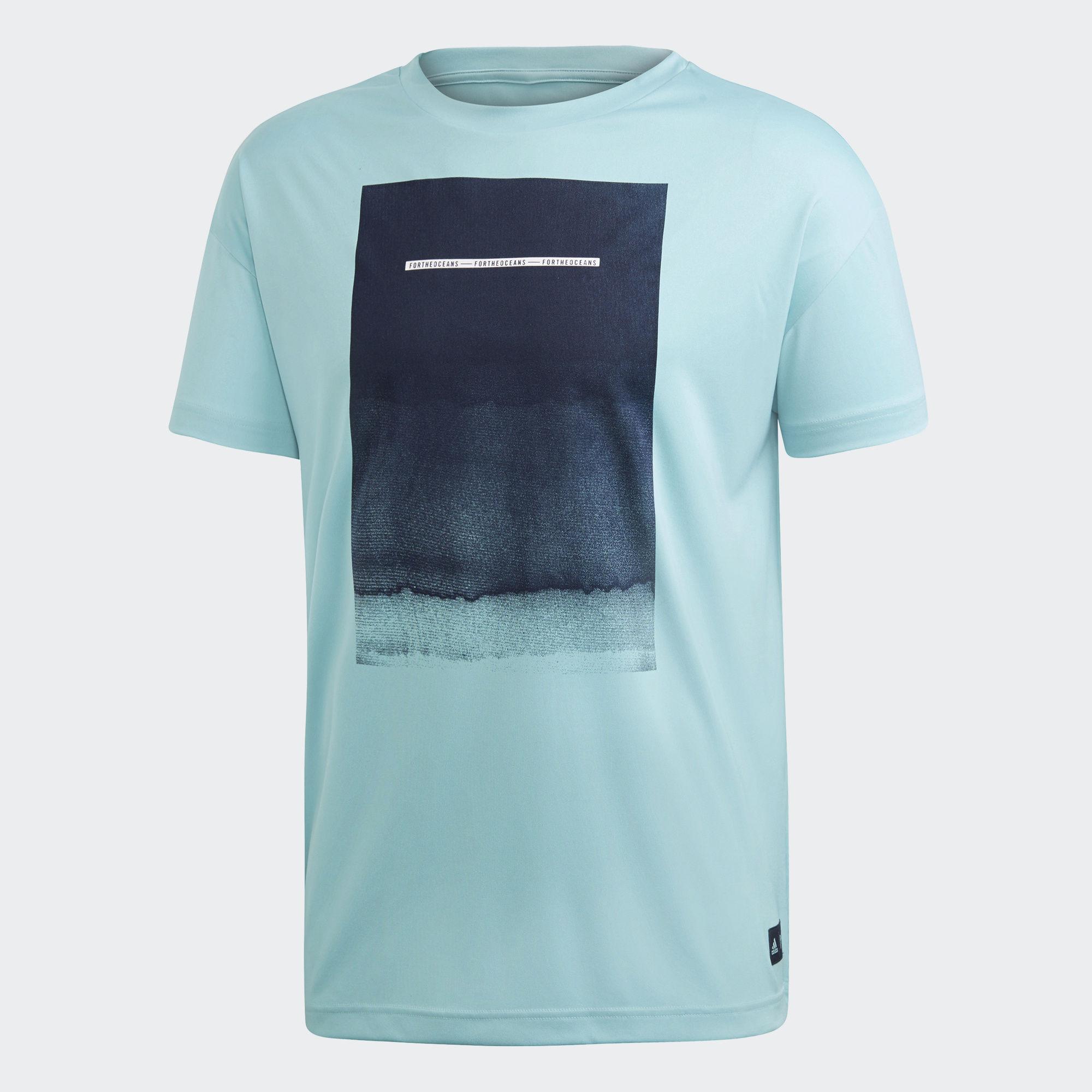 Adidas Mens Parley Graphic Tee - Blue 