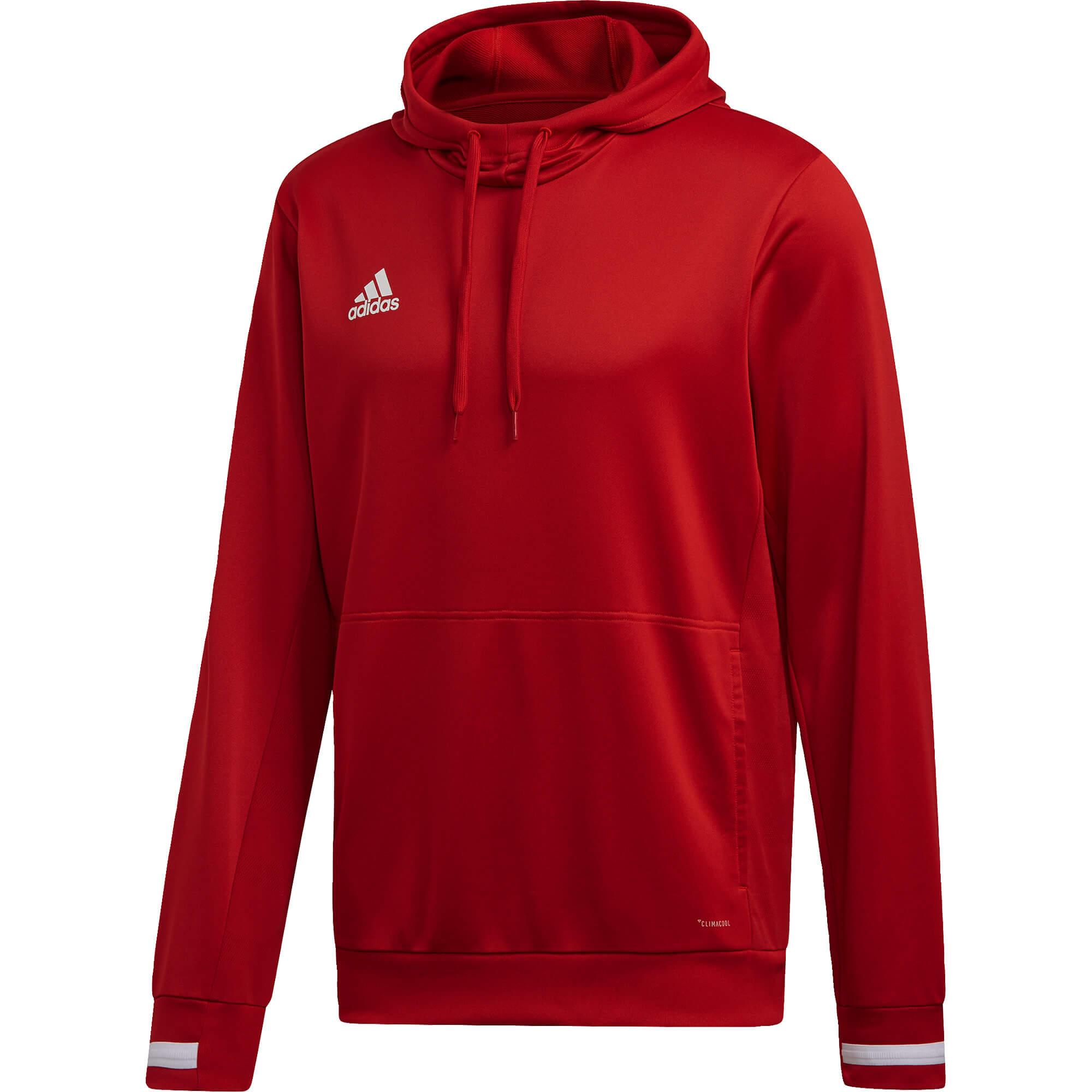 Adidas Mens T19 Hoodie - Red - Tennisnuts.com