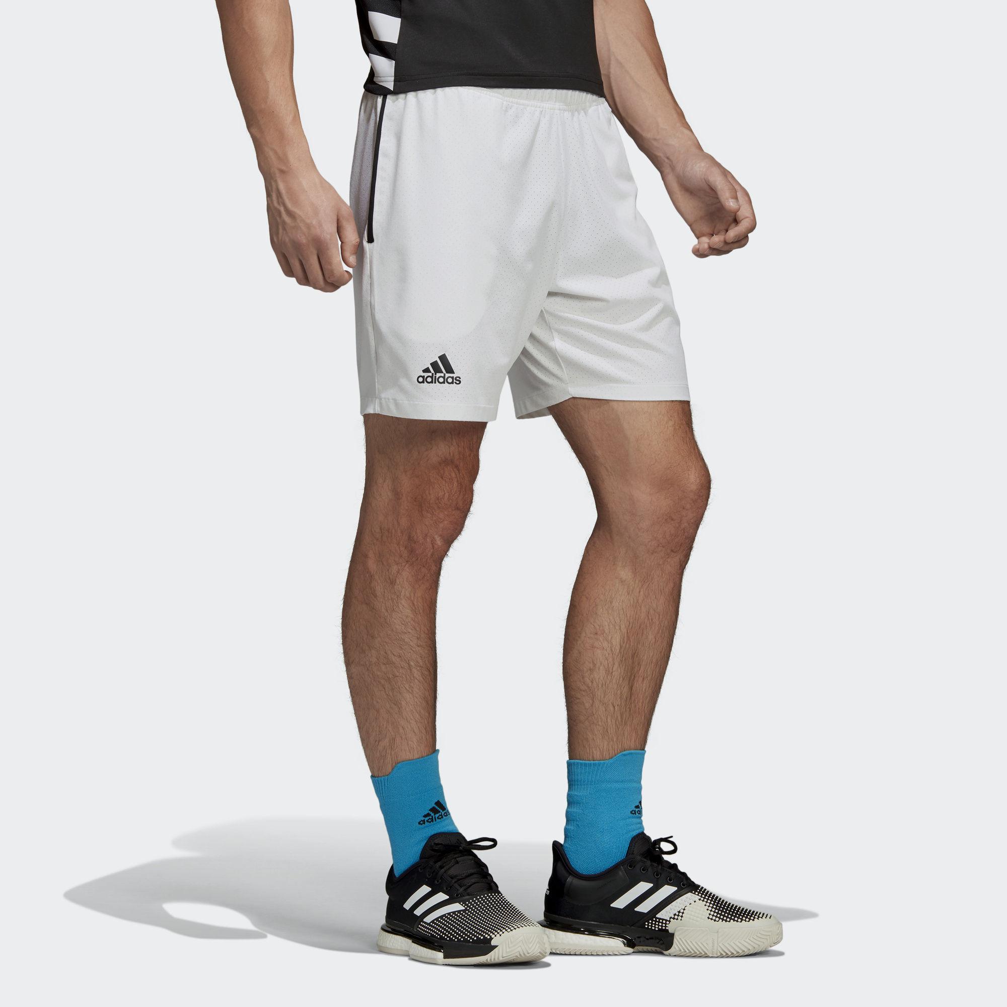 Adidas Mens Escouade 7 Inch Shorts - White - Tennisnuts.com