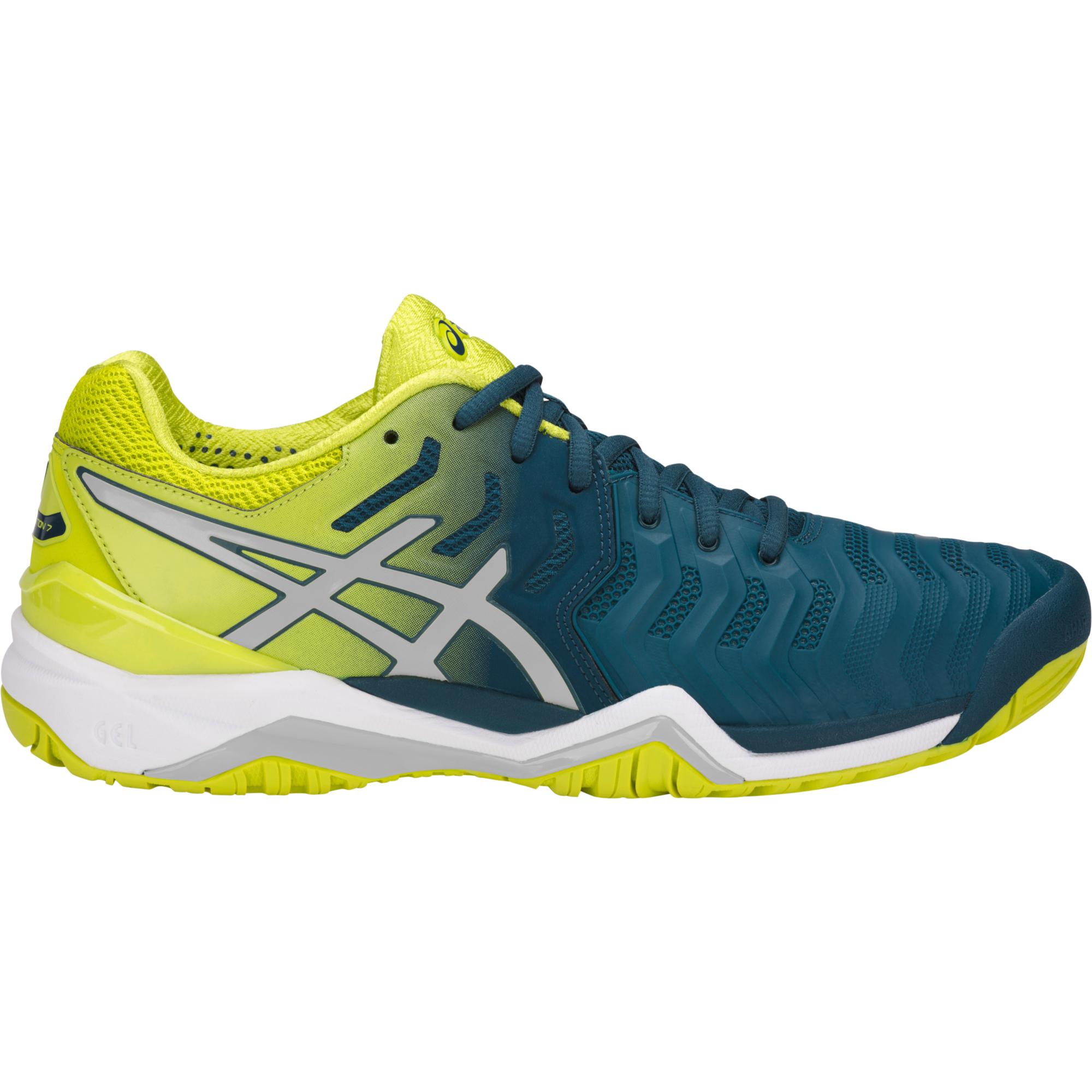 Asics Mens GEL-Resolution 7 Tennis Shoes - Ink Blue/Sulphur Spring - www.strongerinc.org