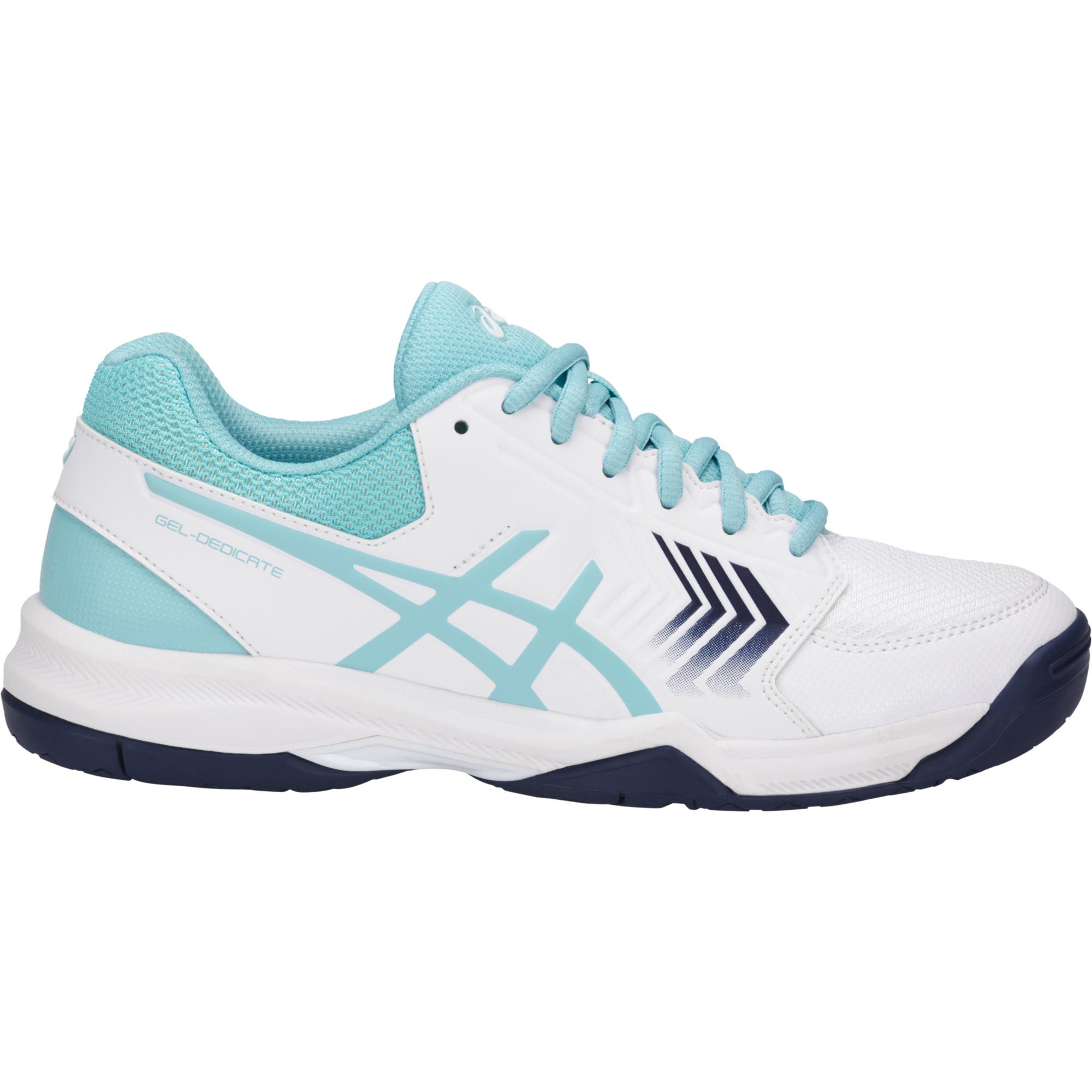Asics Womens GEL-Dedicate 5 Tennis Shoes - White/Porcelain Blue - 0