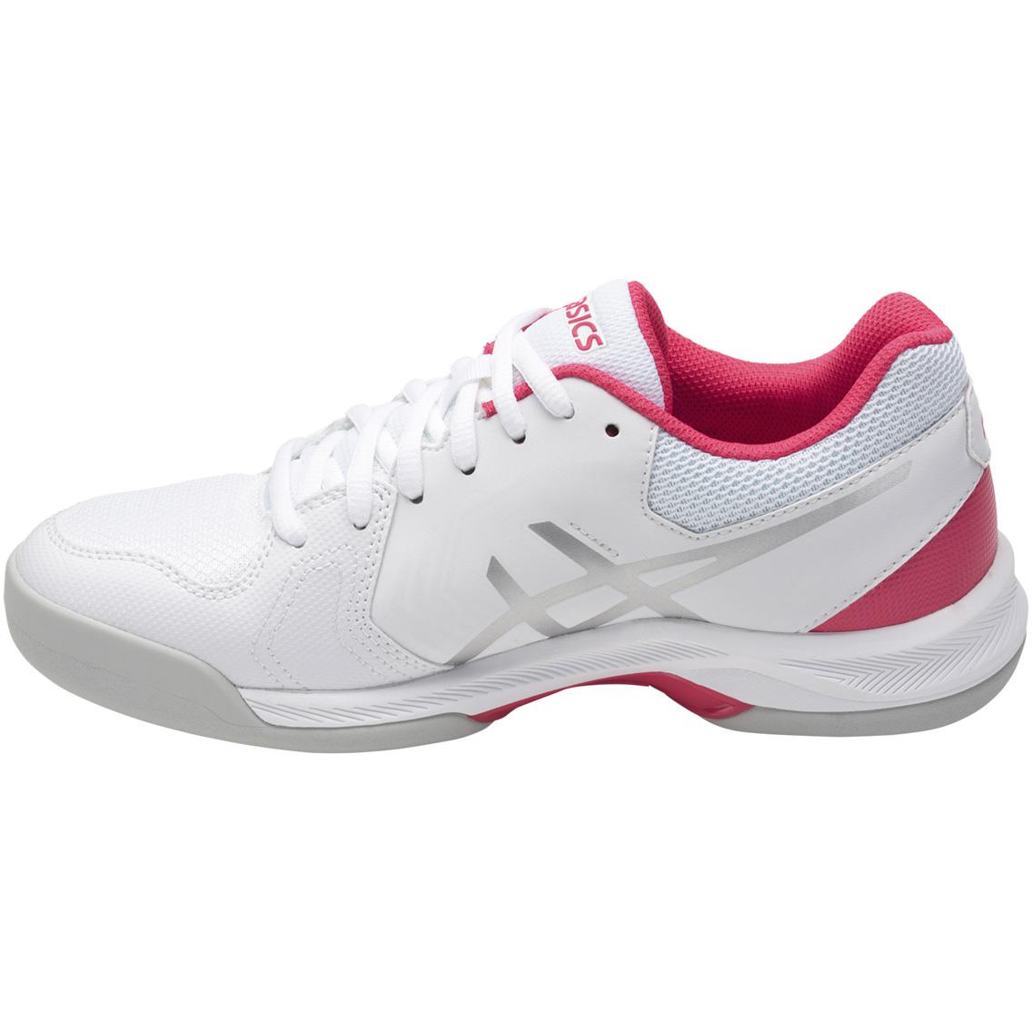 Asics Womens GELDedicate 5 Carpet Court Tennis Shoes White/Pink