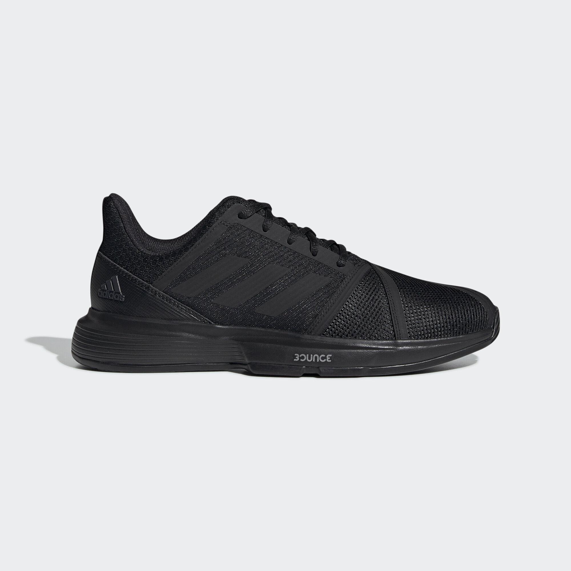 Adidas Mens CourtJam Bounce Tennis Shoes - All Black