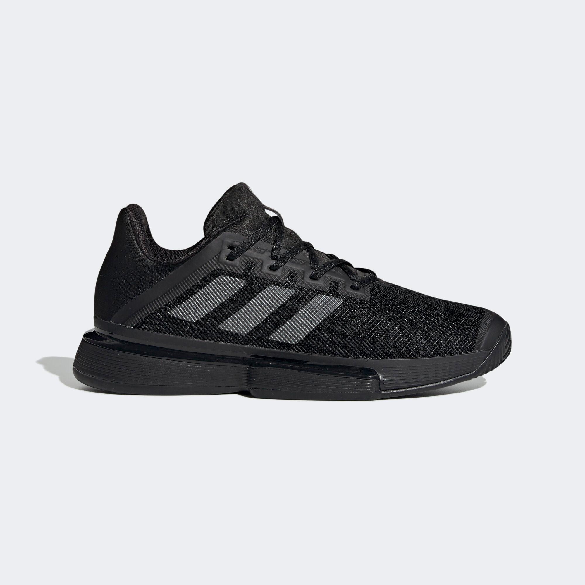 Adidas Mens SoleMatch Bounce Tennis Shoes - Black - Tennisnuts.com