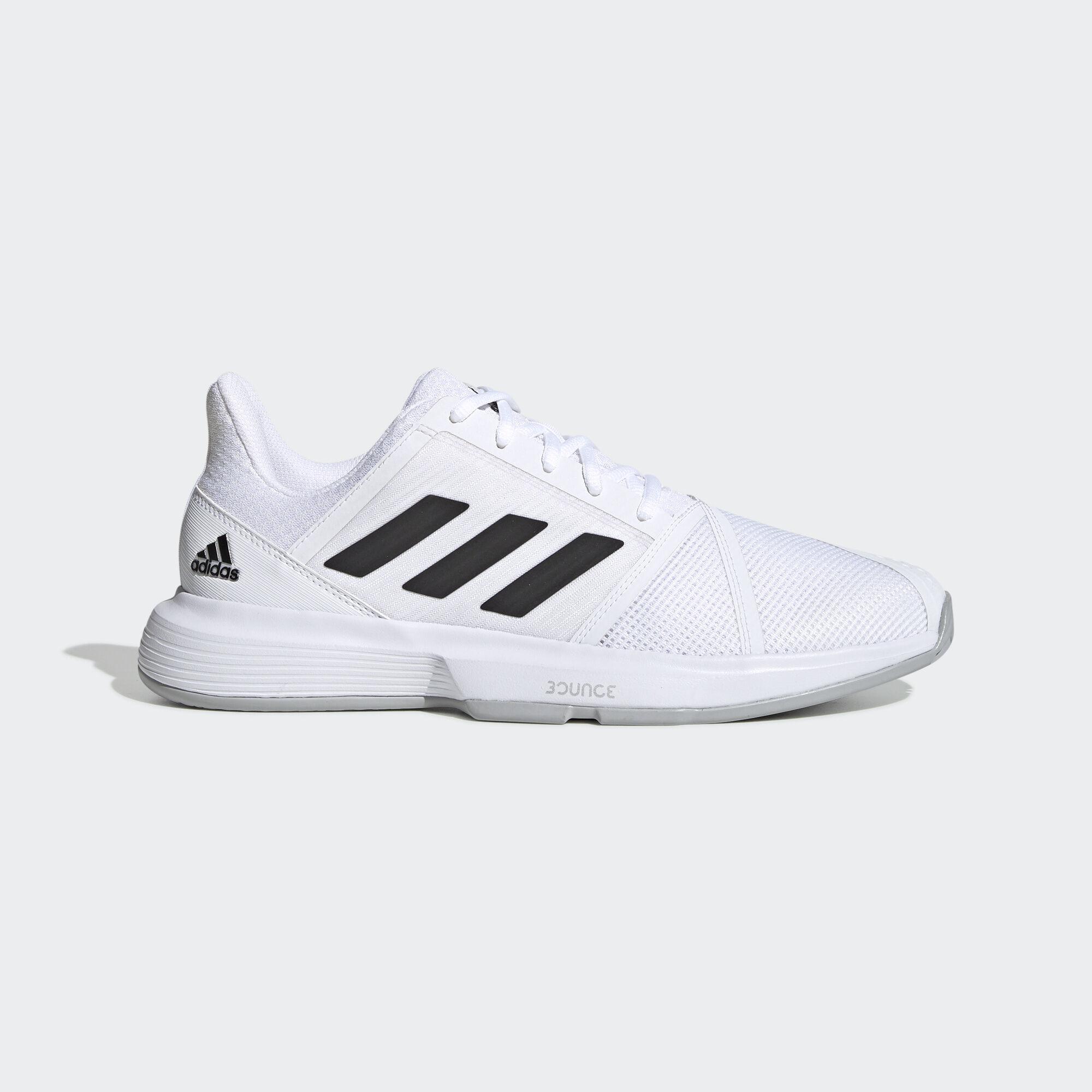 Adidas Mens CourtJam Bounce Tennis Shoes - White/Black - Tennisnuts.com
