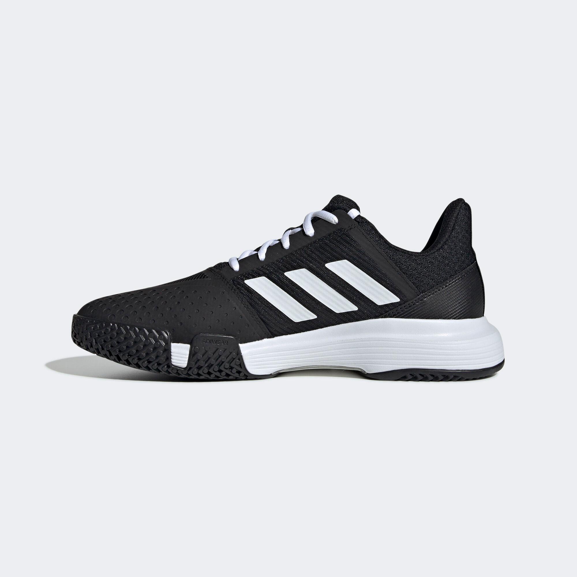Adidas Mens CourtJam Bounce Tennis Shoes - Black/White - Tennisnuts.com