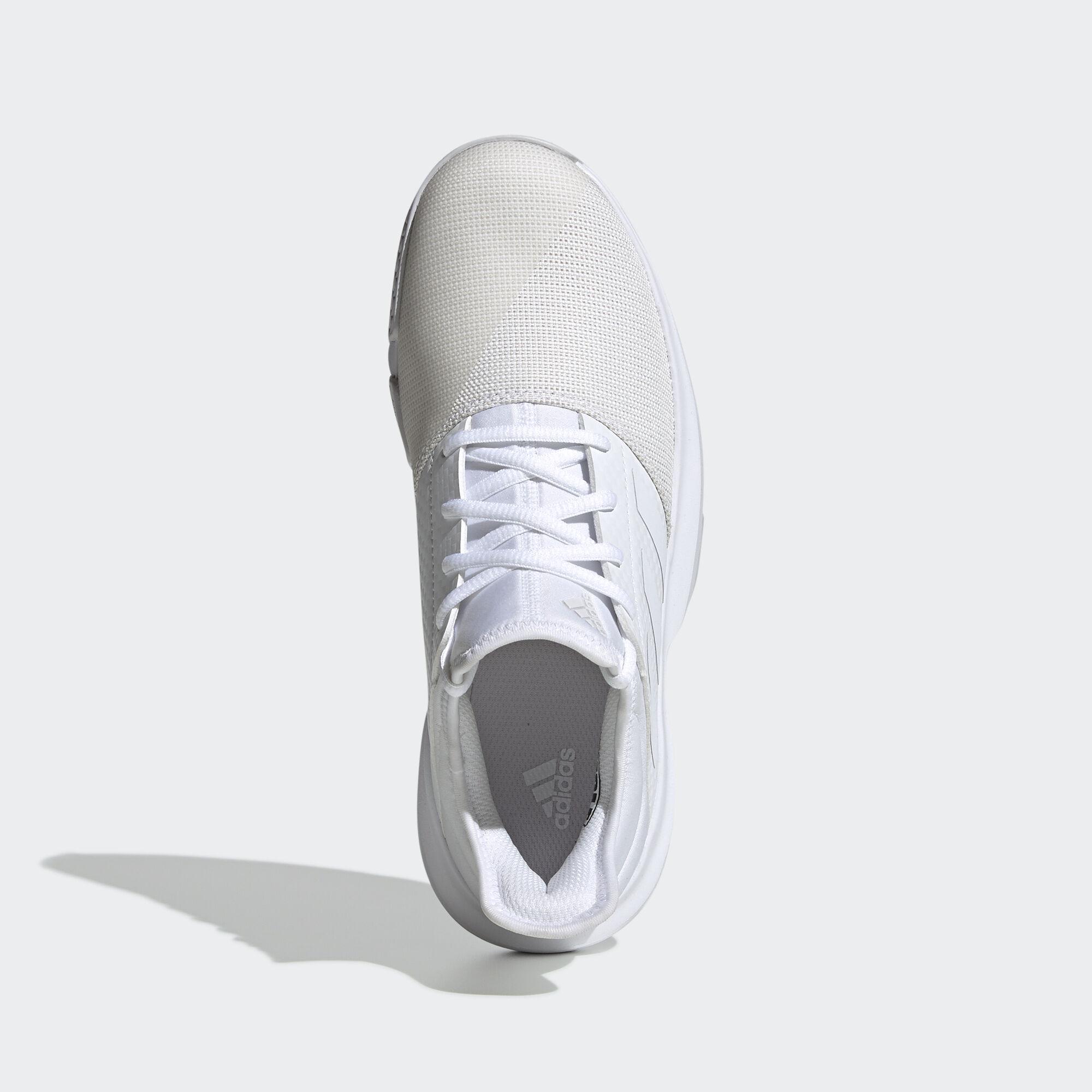 Adidas Womens GameCourt Tennis Shoes - White/Grey - Tennisnuts.com