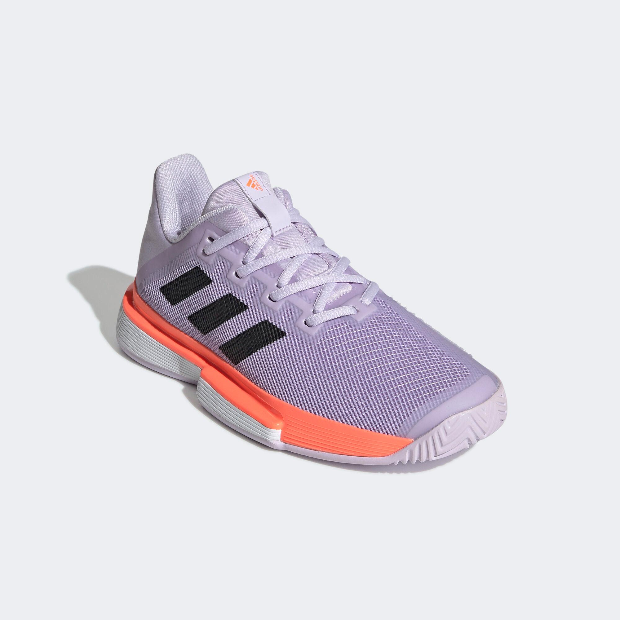 Adidas Womens SoleMatch Bounce Tennis Shoes - Purple/Black/Orange ...